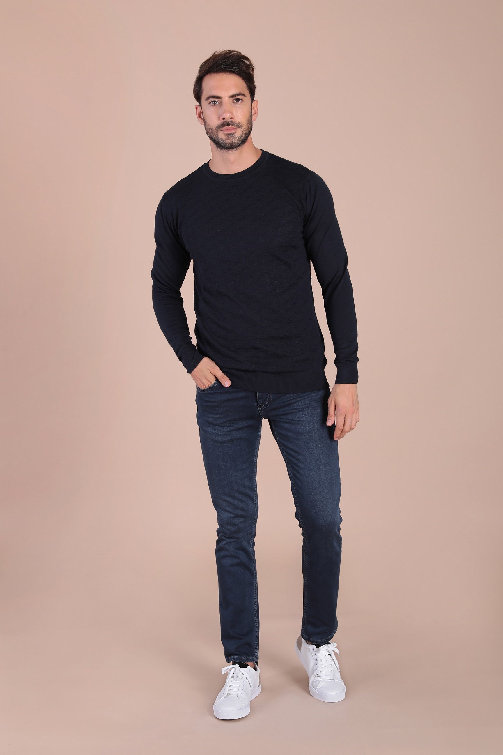 Ferraro Bisiklet Yaka Superfine Yün Kazak