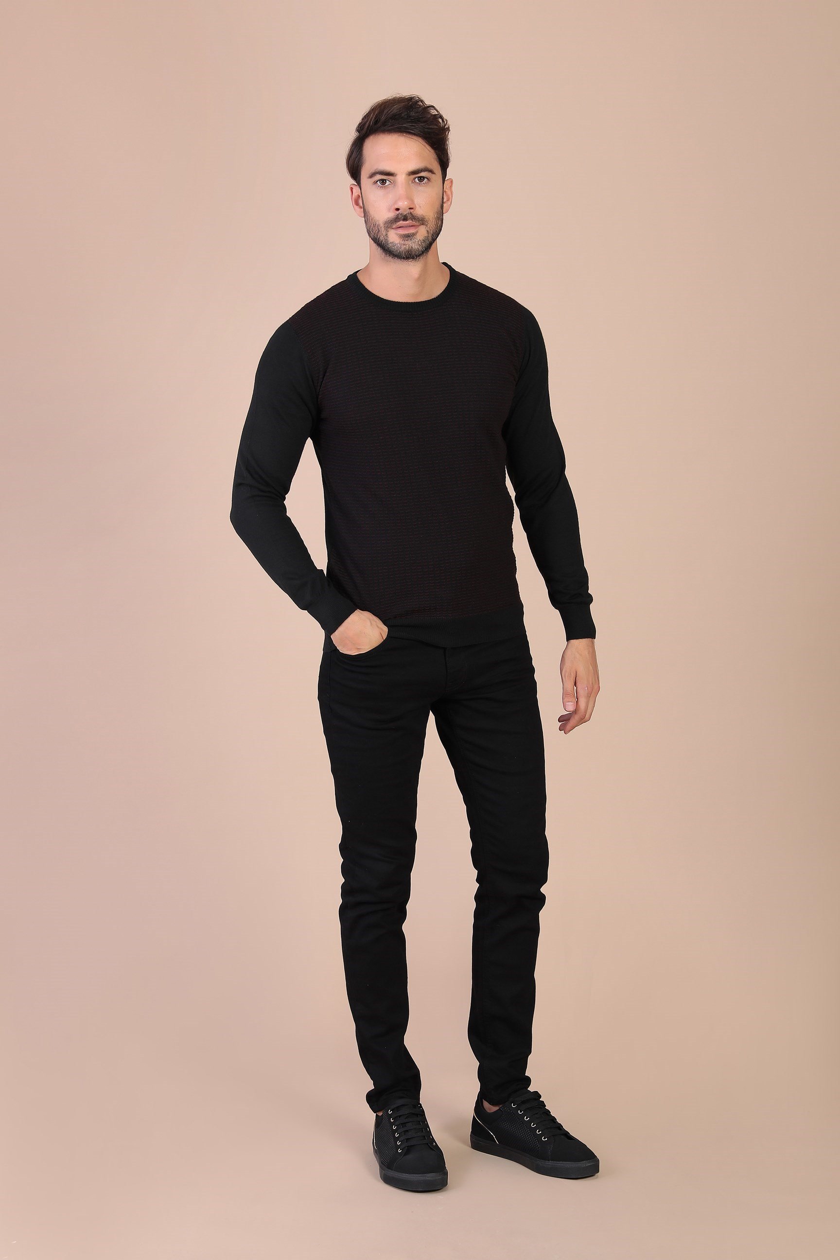 Ferraro Bisiklet Yaka Superfine Yün Kazak