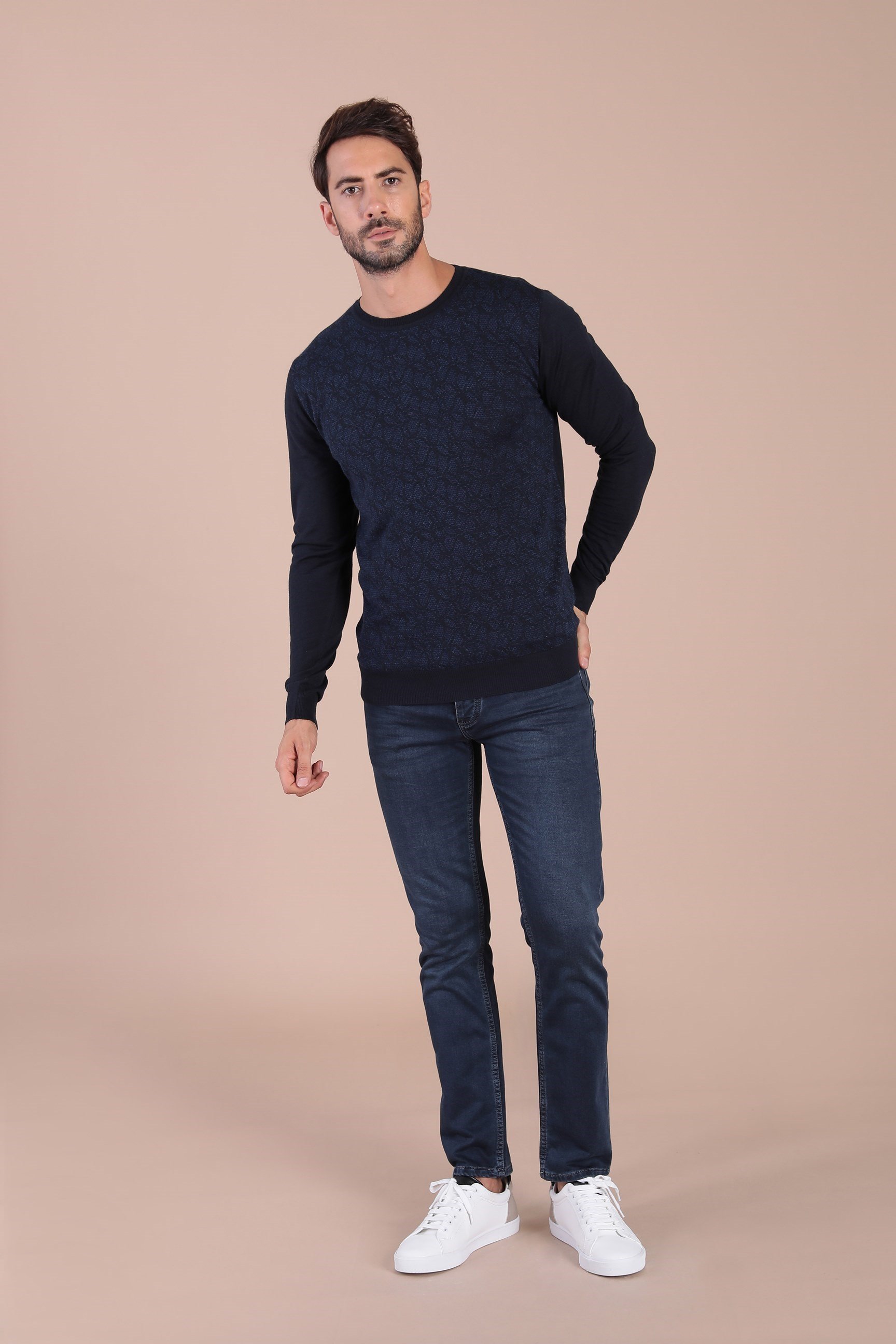 Ferraro Bisiklet Yaka Superfine Yün Kazak