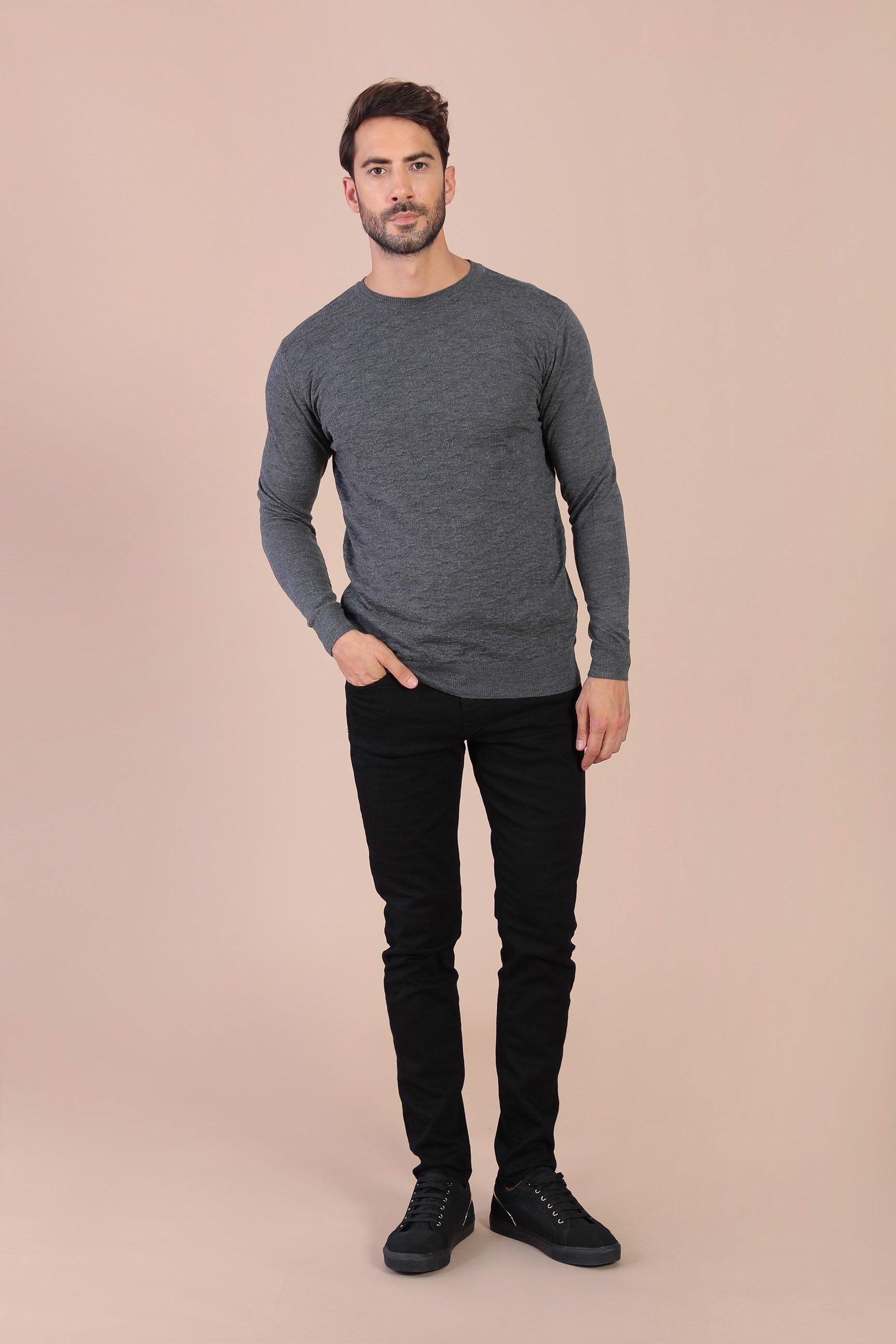 Ferraro Bisiklet Yaka Superfine Yün Kazak