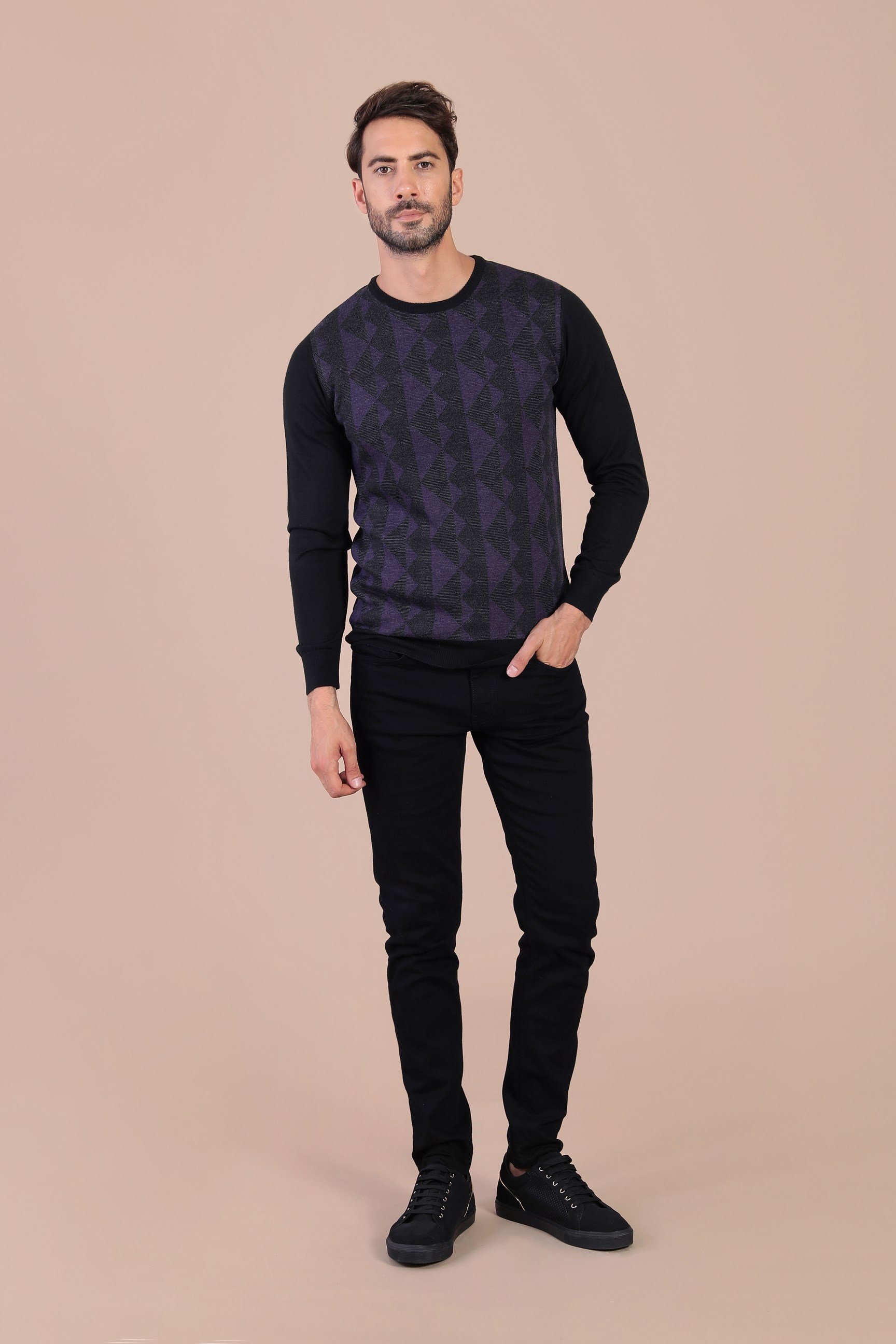 Ferraro Bisiklet Yaka Superfine Yün Kazak