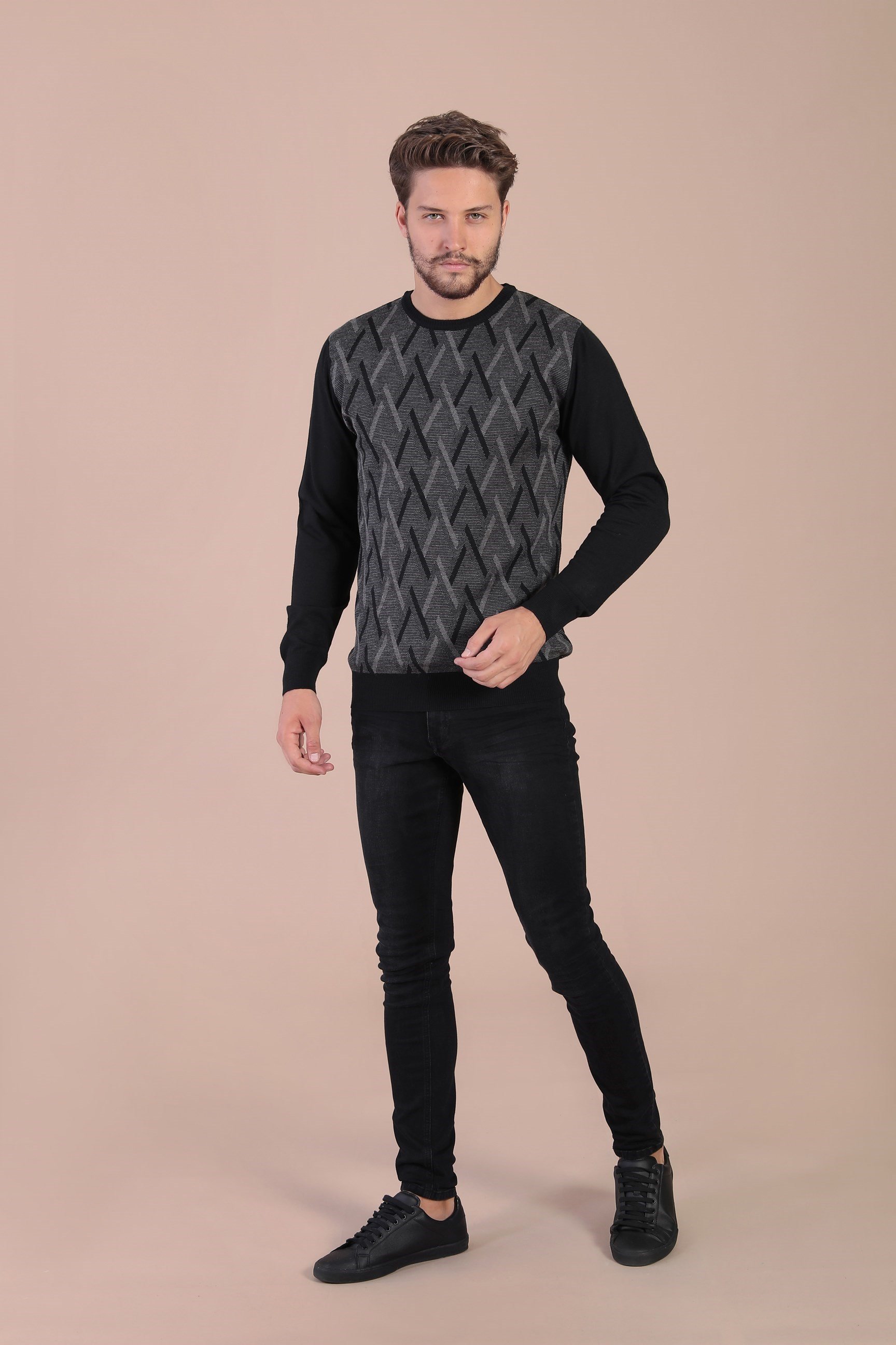 Ferraro Bisiklet Yaka Superfine Yün Kazak