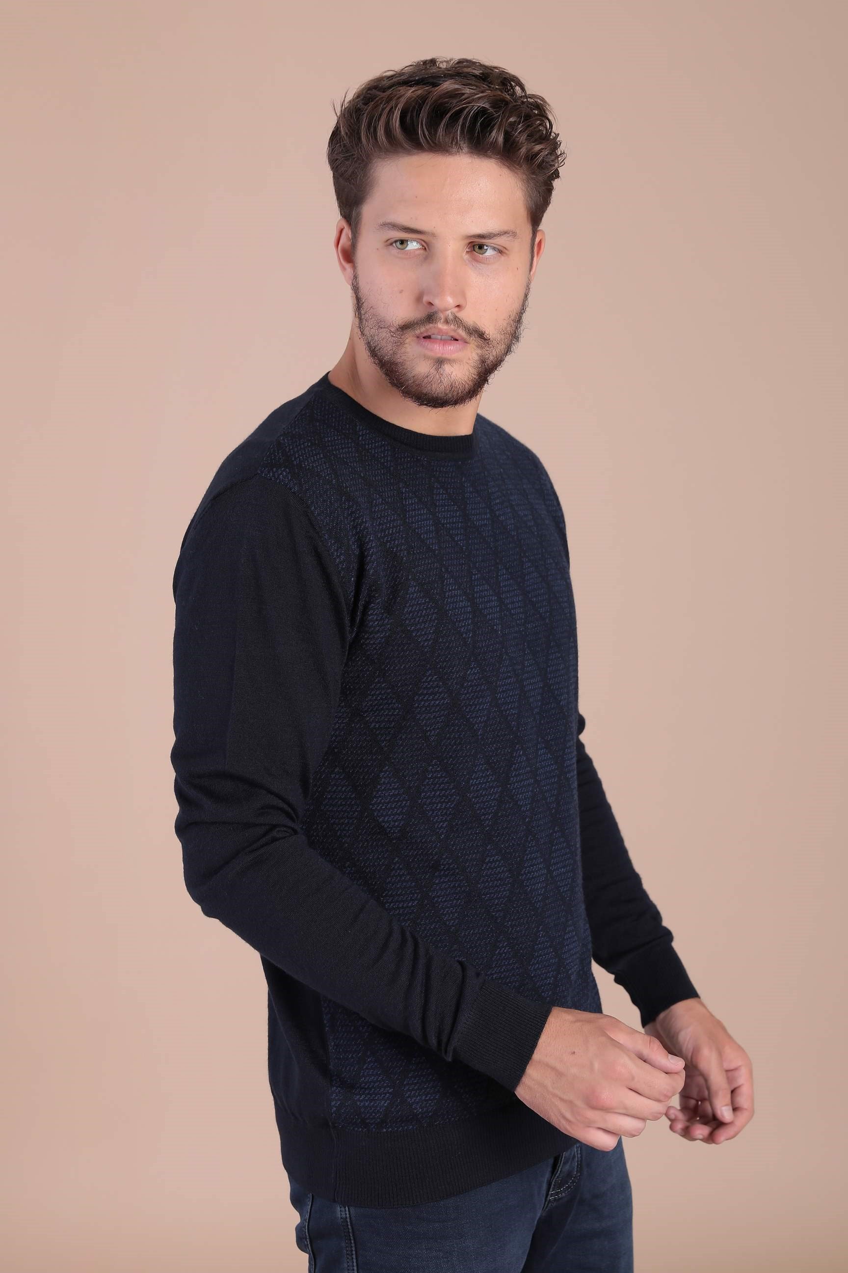 Ferraro Bisiklet Yaka Superfine Yün Kazak