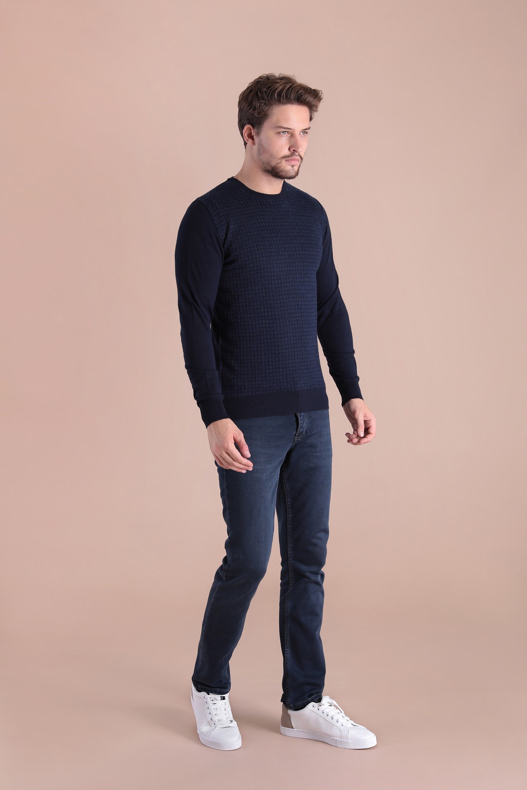 Ferraro Bisiklet Yaka Superfine Yün Kazak