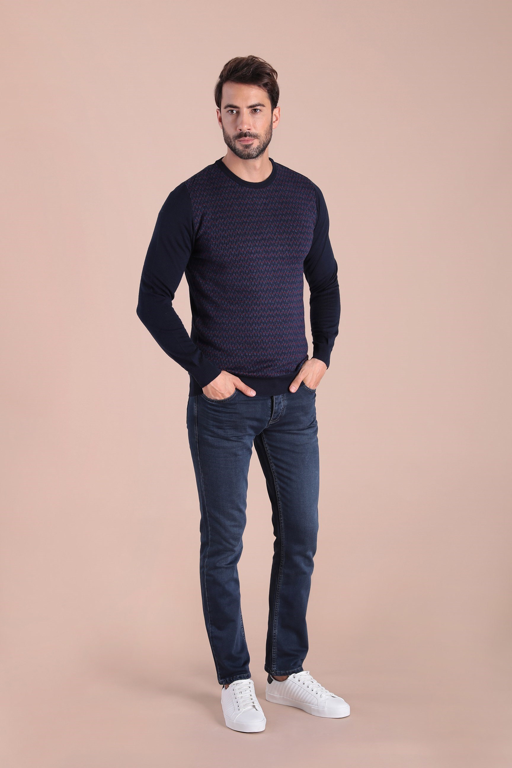 Ferraro Bisiklet Yaka Superfine Yün Kazak