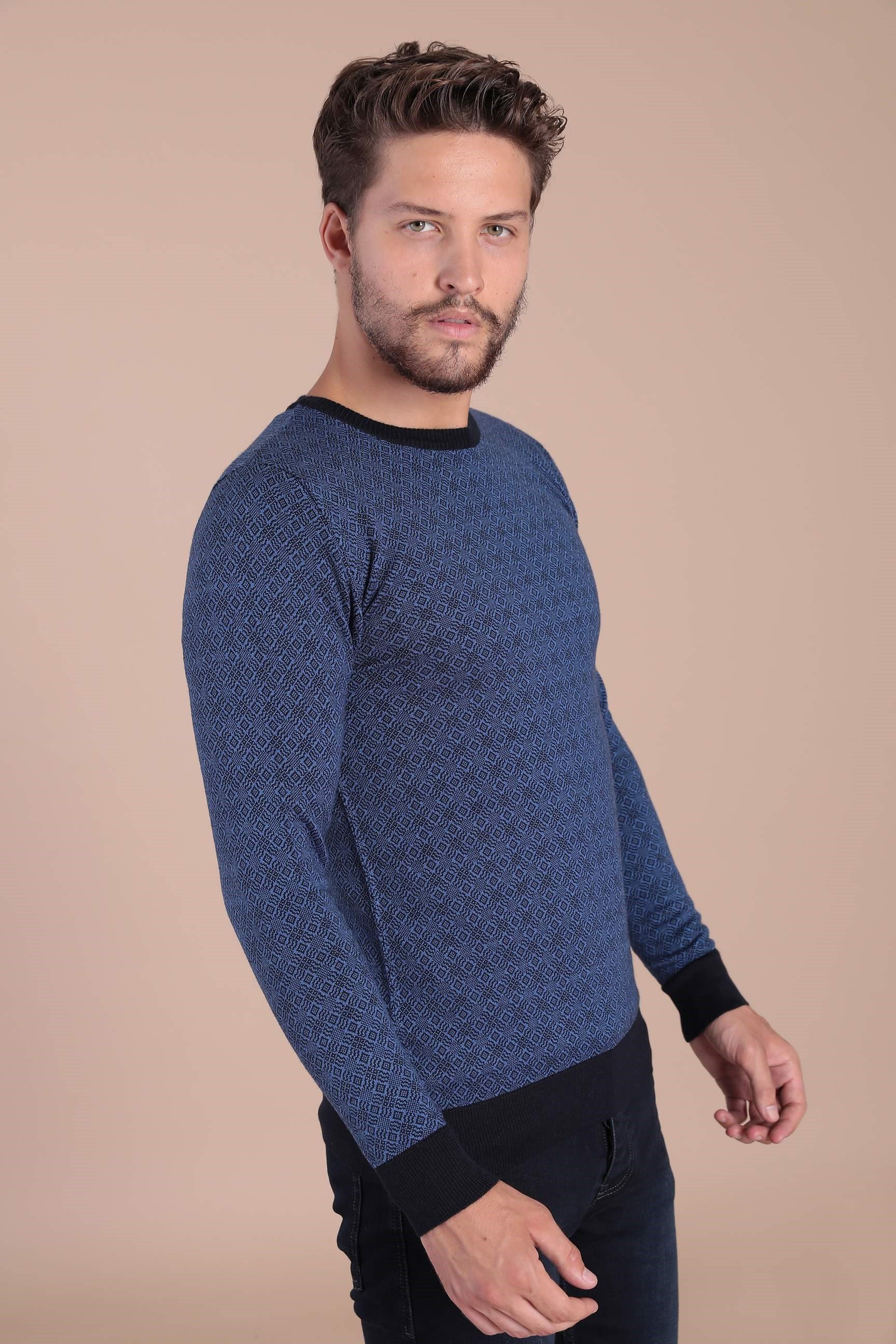 Ferraro Bisiklet Yaka Superfine Yün Kazak