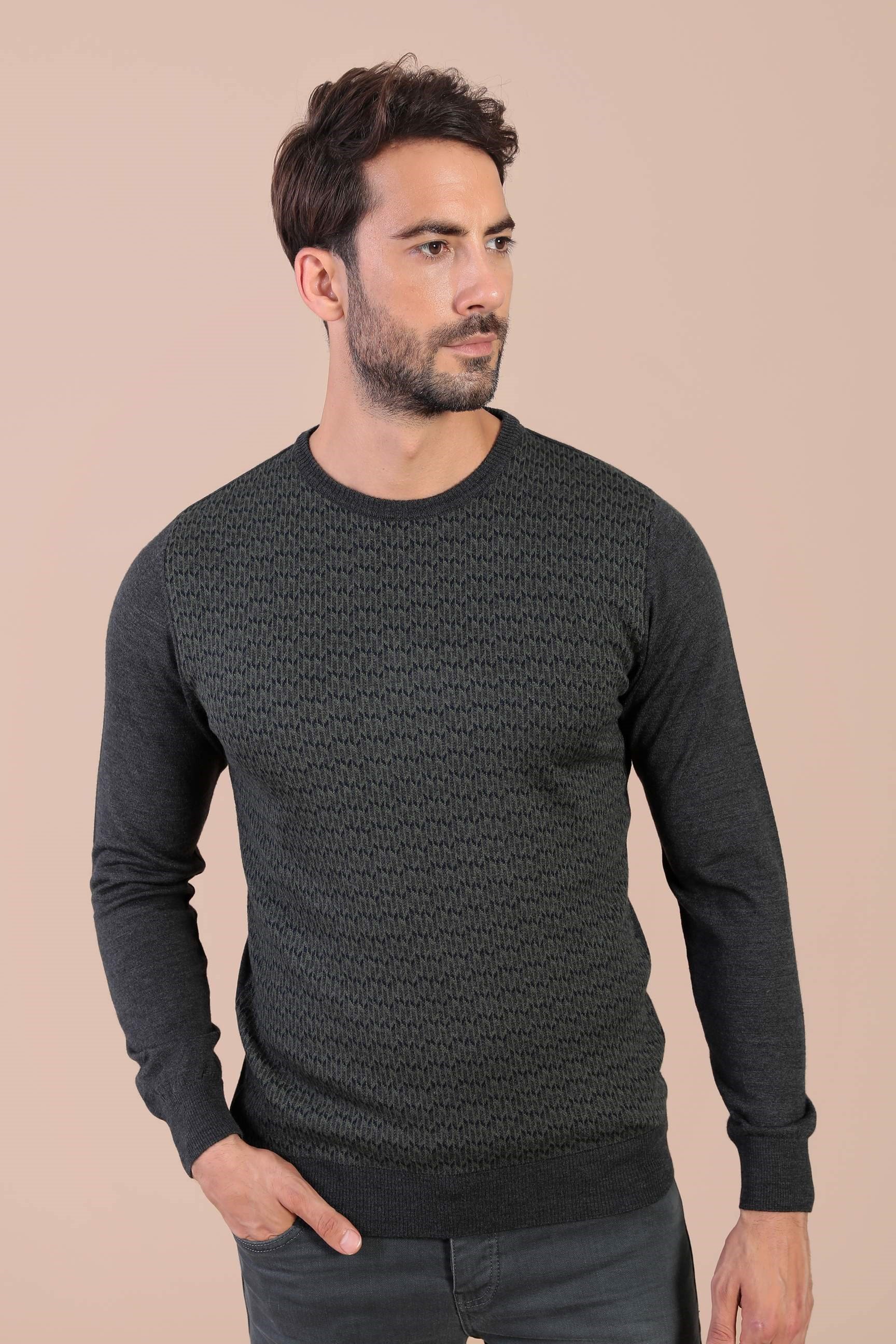 Ferraro Bisiklet Yaka Superfine Yün Kazak