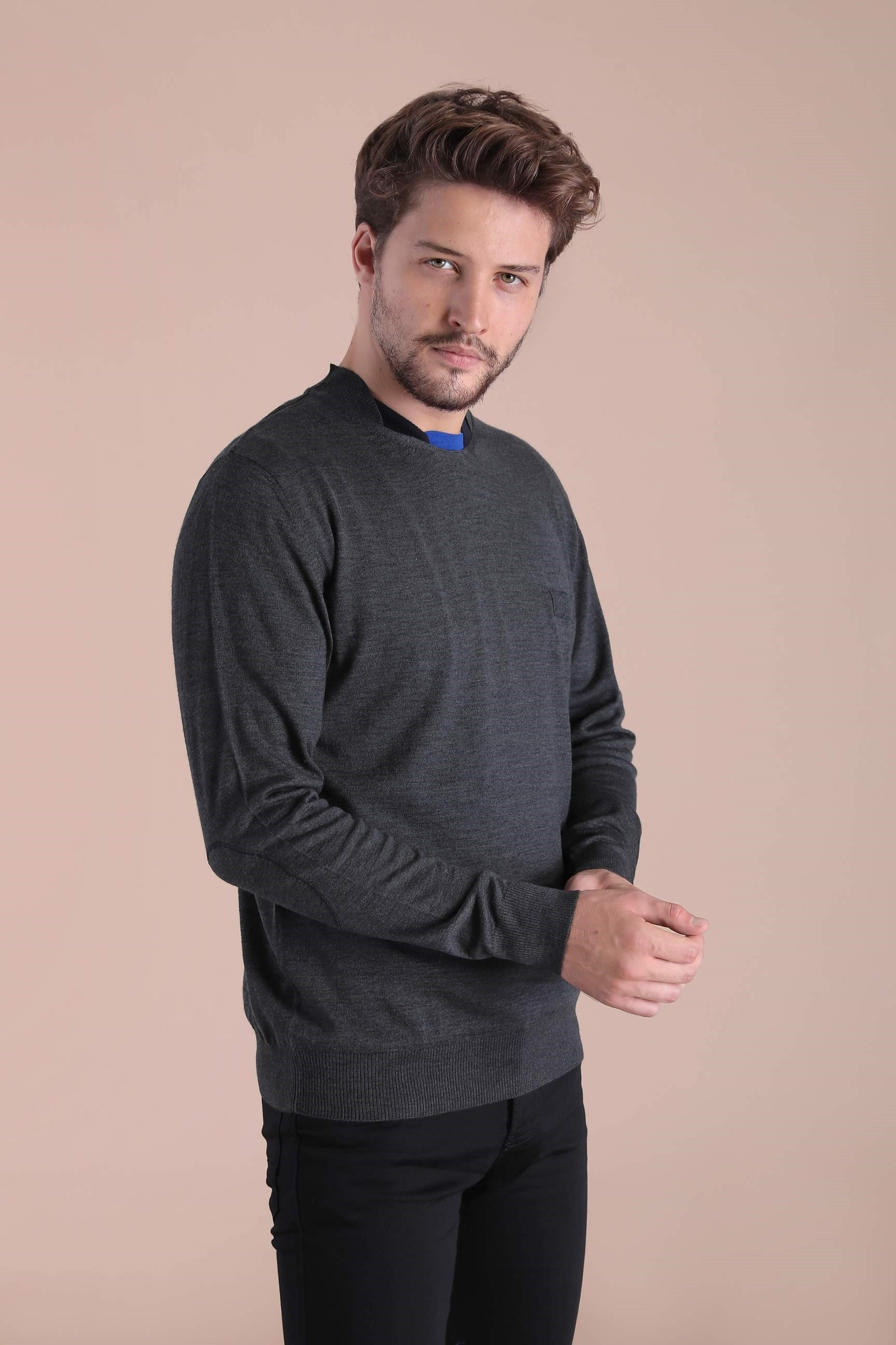 Ferraro Bisiklet Yaka Superfine Yün Kazak