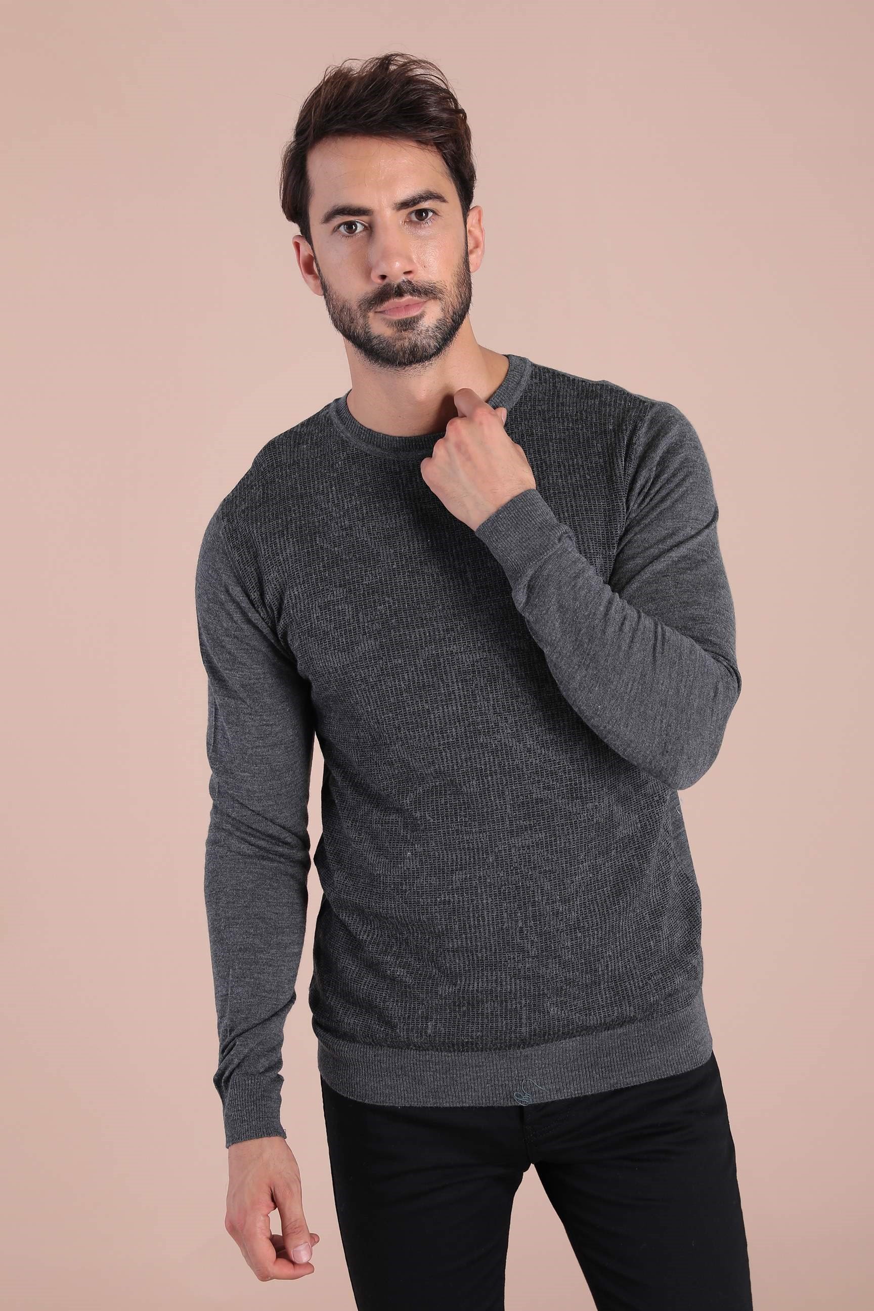 Ferraro Bisiklet Yaka Superfine Yün Kazak