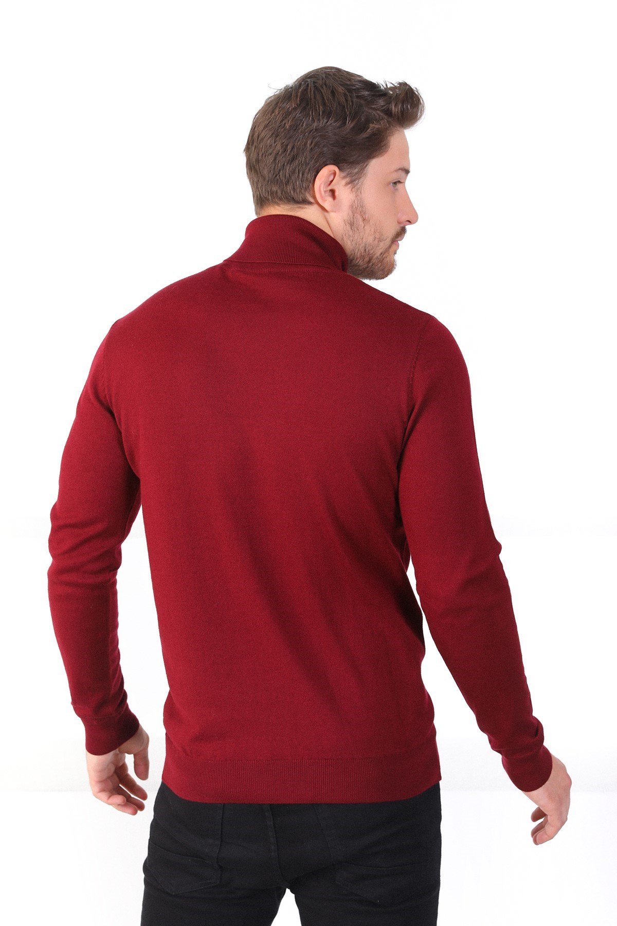 Ferraro Bordo Balıkçı Yaka Pamuk Kazak