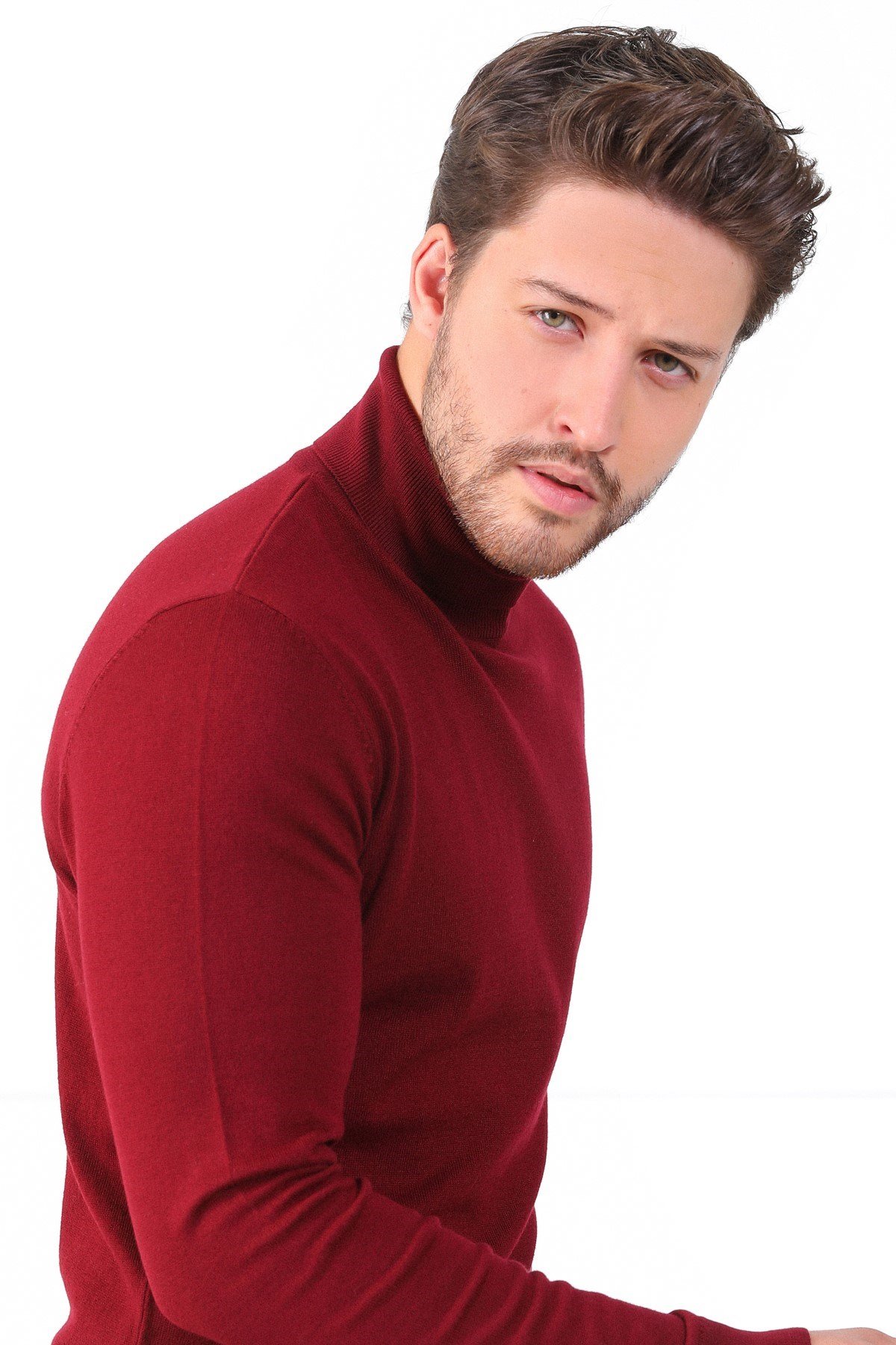 Ferraro Bordo Balıkçı Yaka Pamuk Kazak