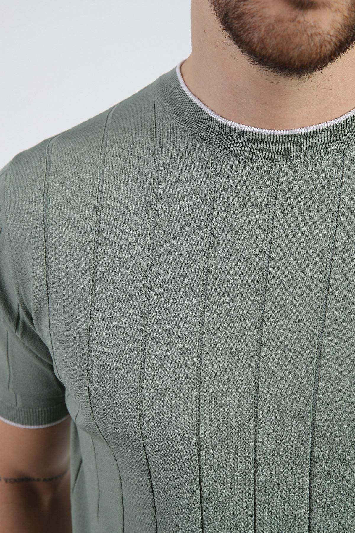 Ferraro Çağla Bisiklet Yaka Erkek Rayon Triko T-Shirt