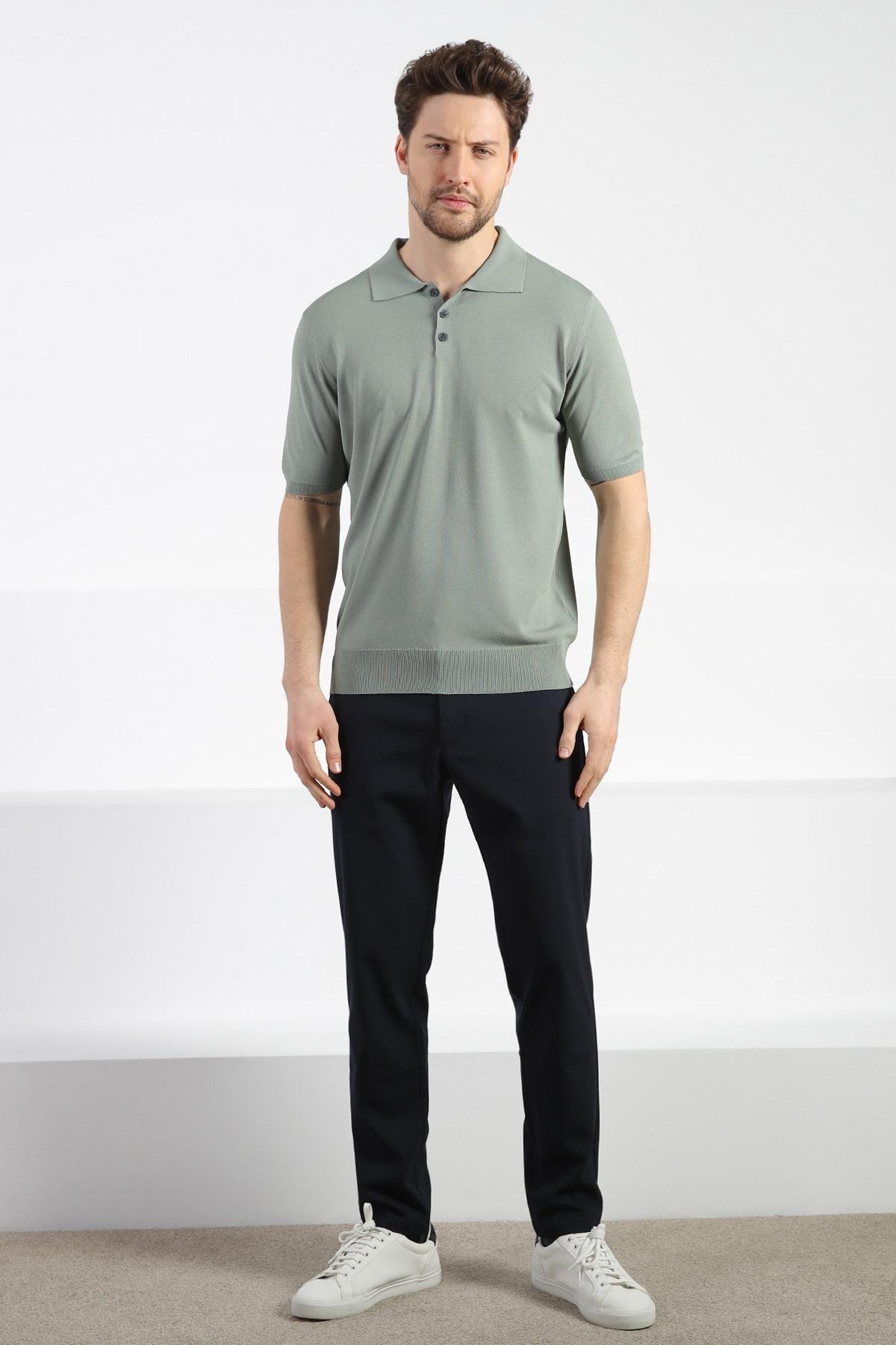 Ferraro Çağla Düğmeli Polo Yaka Erkek Rayon Triko T-Shirt