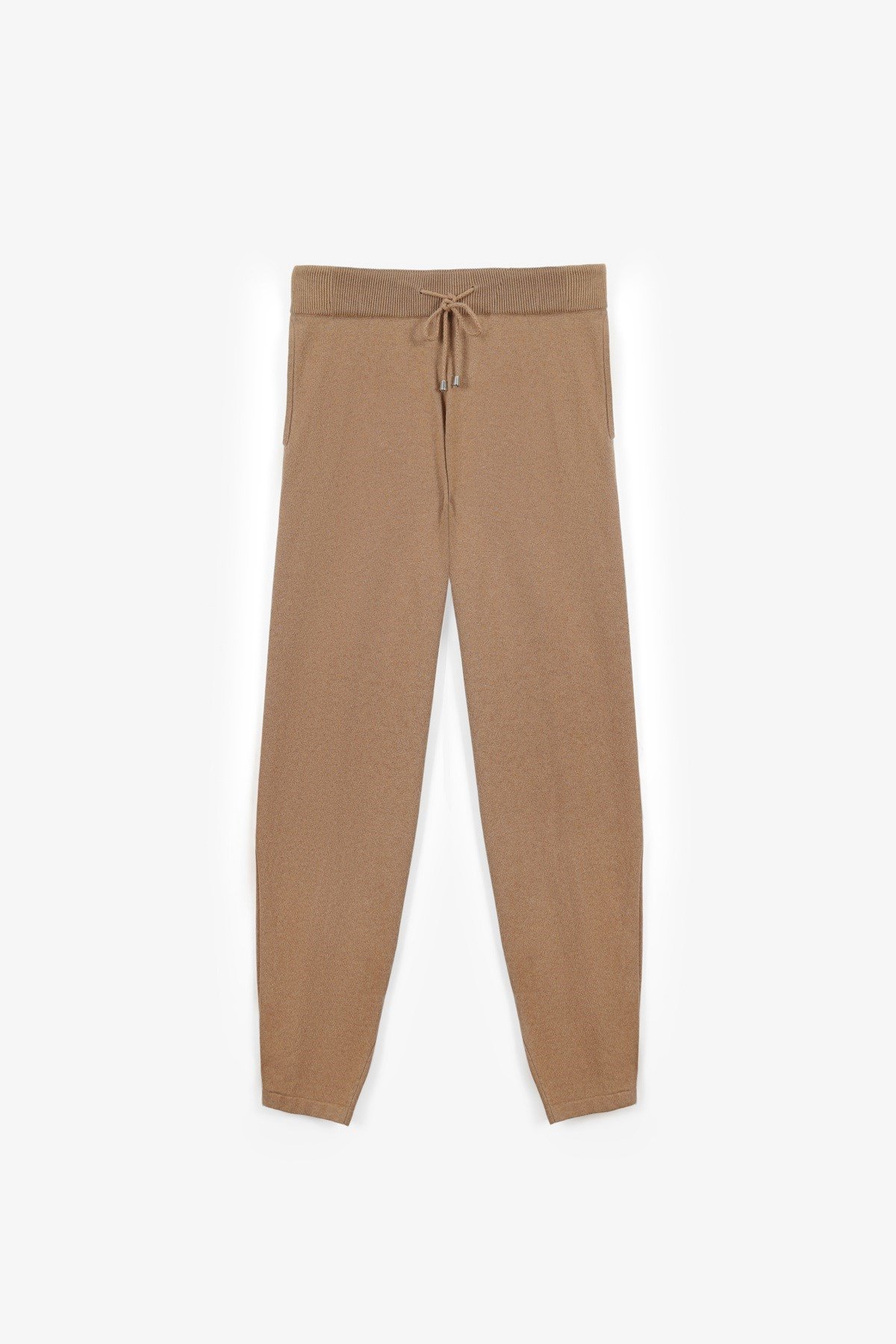 Ferraro Camel Cepli Kaşmirli Kadın Triko Pantolon