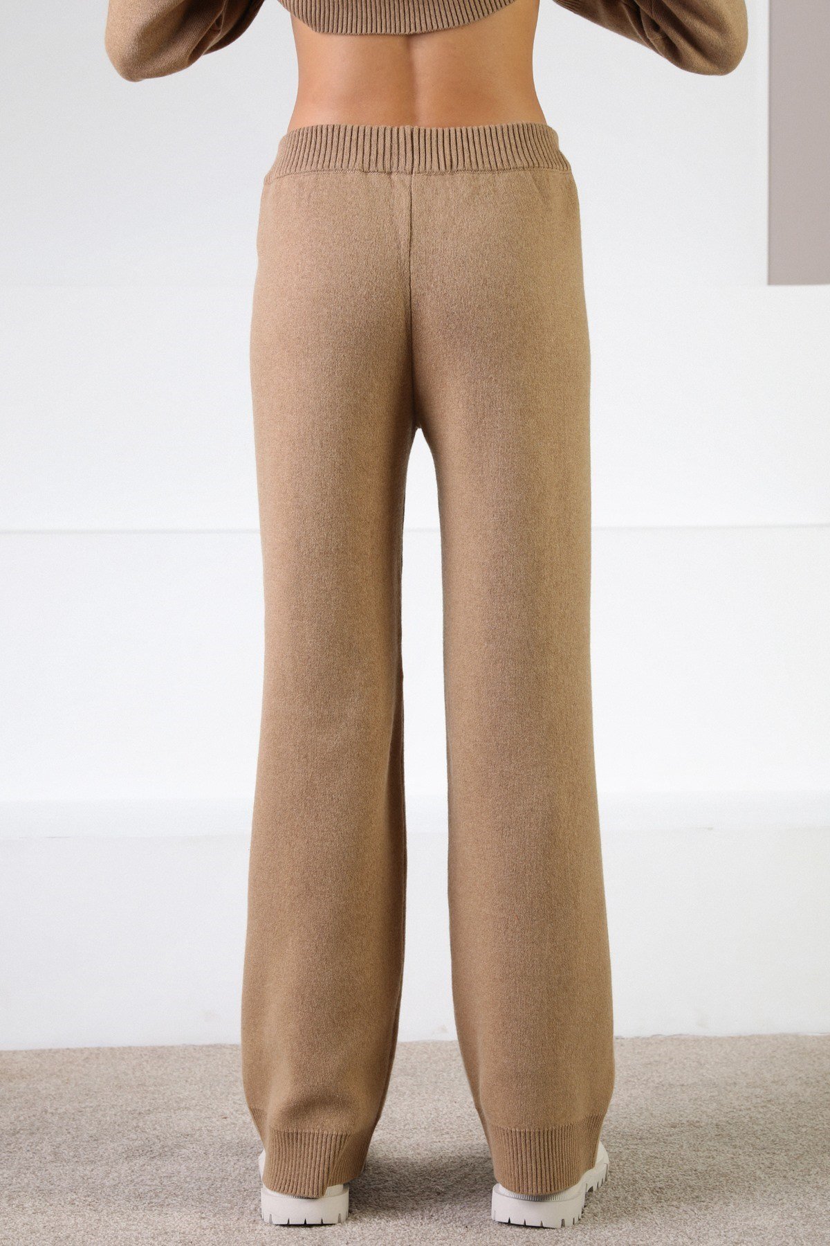 Ferraro Camel Kaşmirli Kadın Triko Pantolon