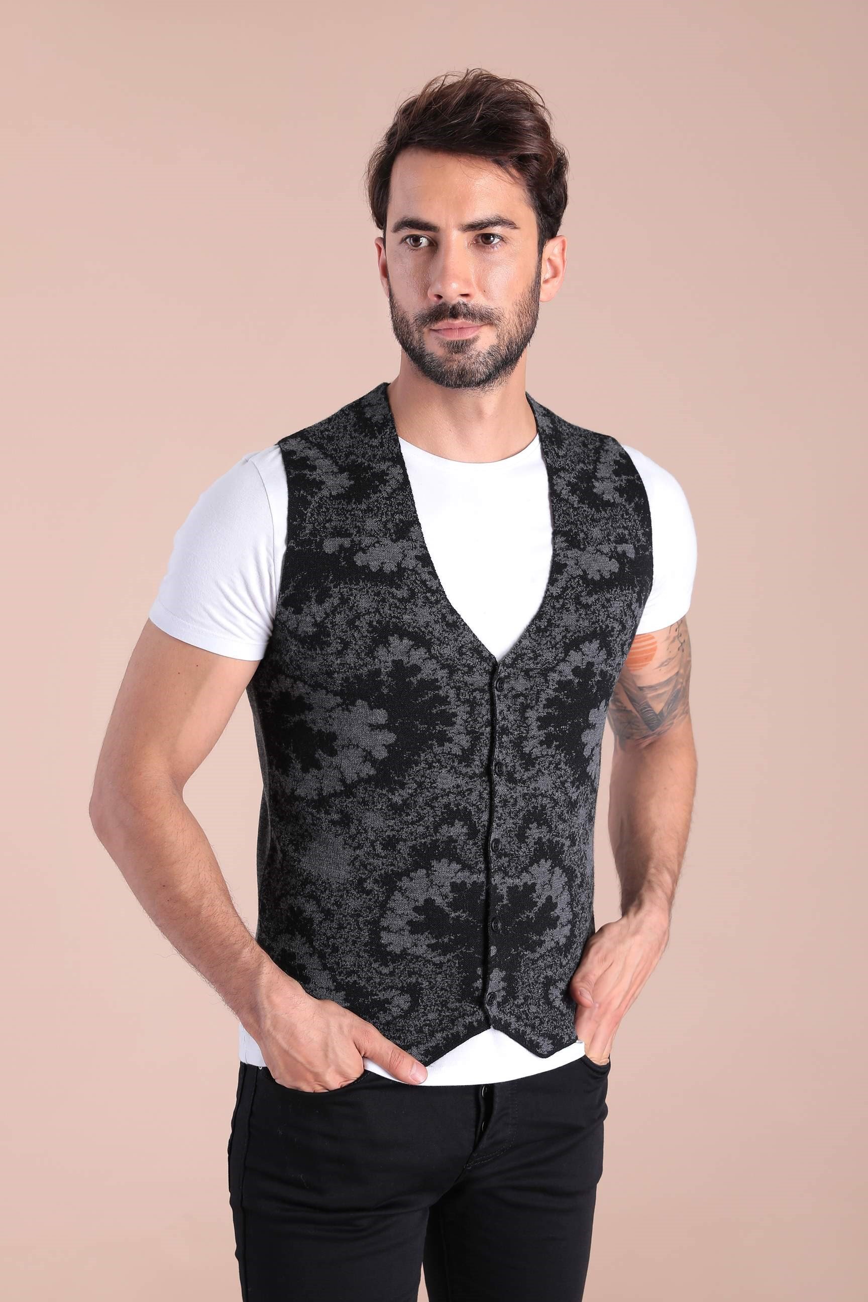 Ferraro Çift Renk Yün Triko Yelek