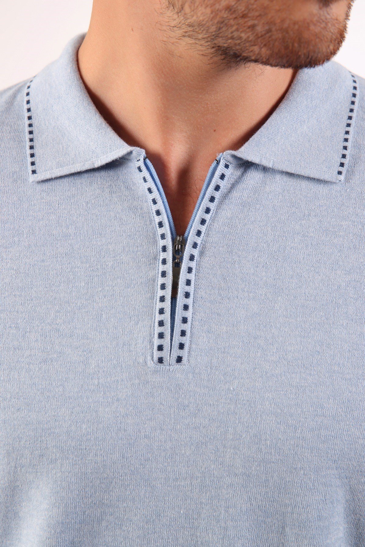 Ferraro Cristello Polo Yaka Fermuarlı Erkek Pamuk Kazak