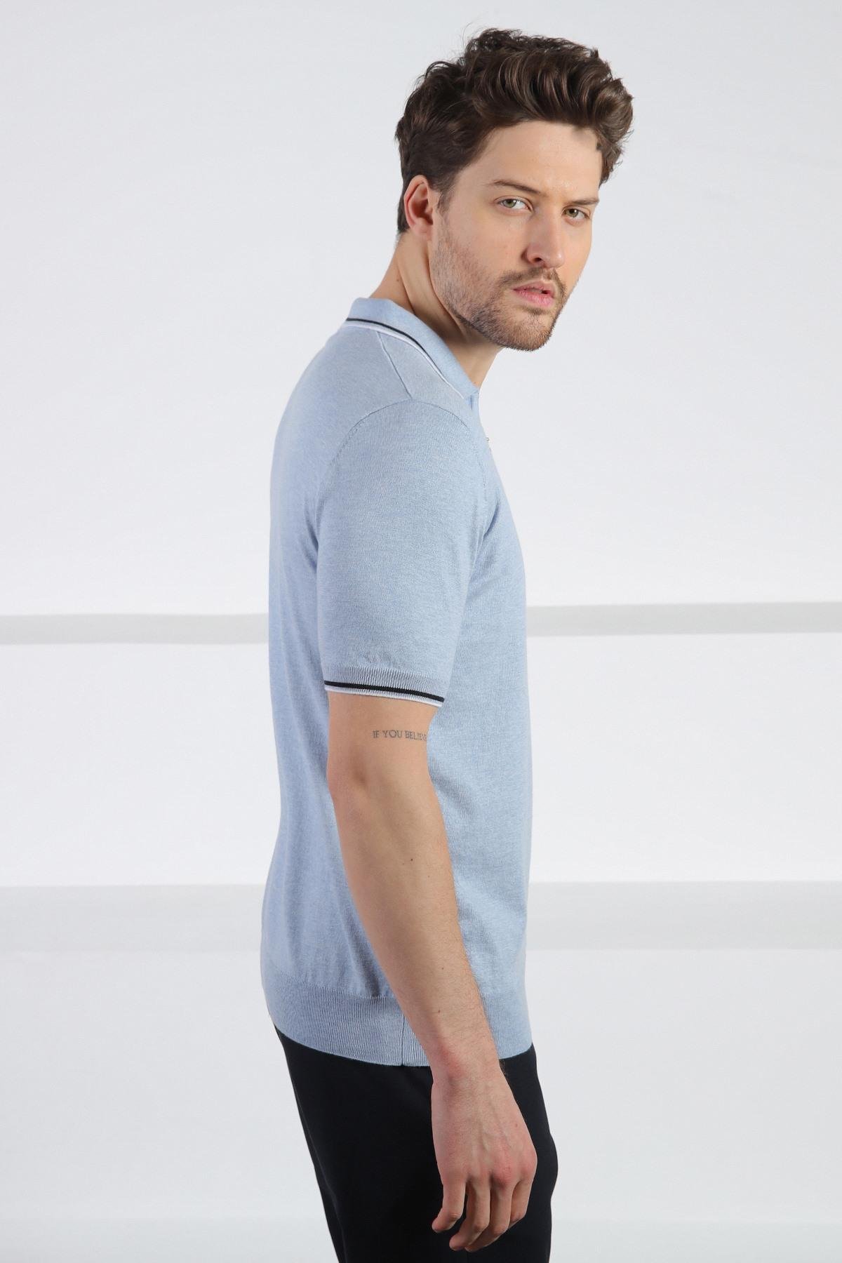Ferraro Cristello Polo Yaka Fermuarlı Erkek Pamuk Triko T-Shirt