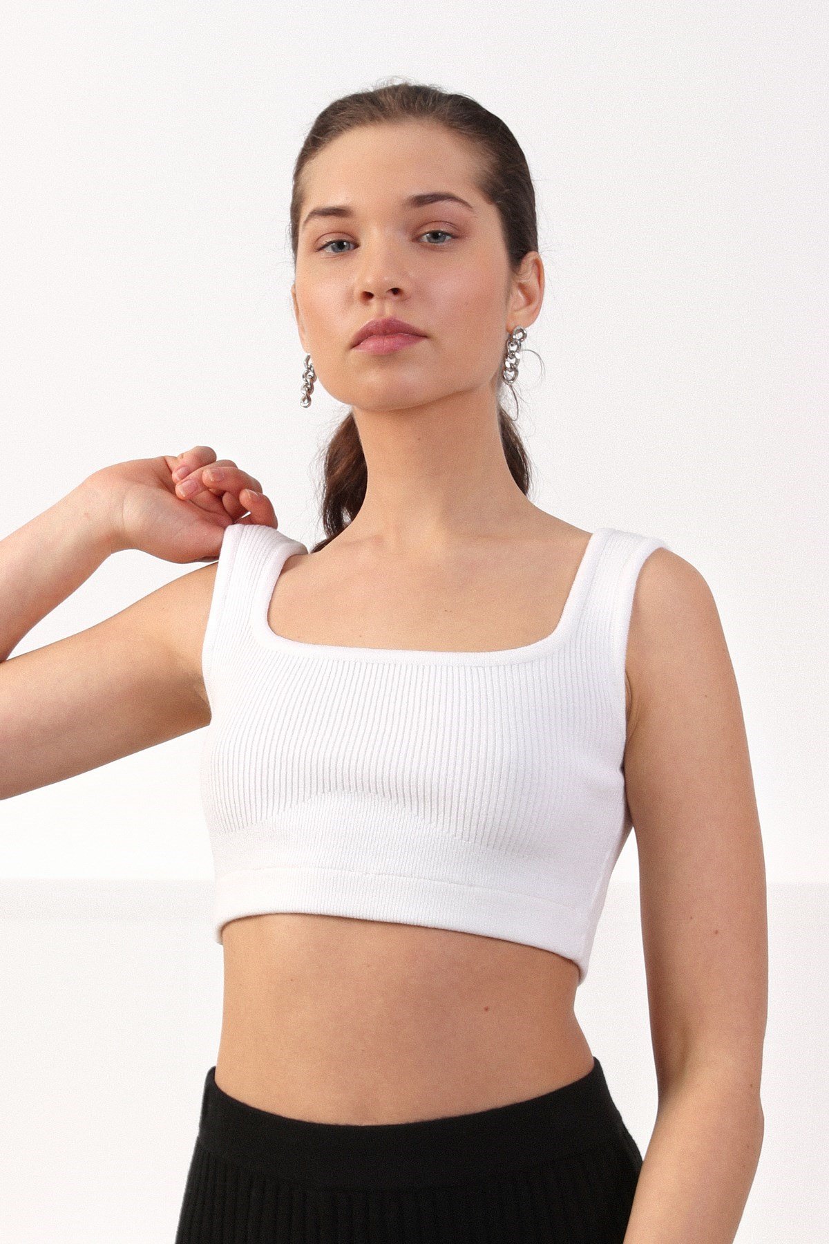 Ferraro Ekru Askılı Kadın Triko Büstiyer