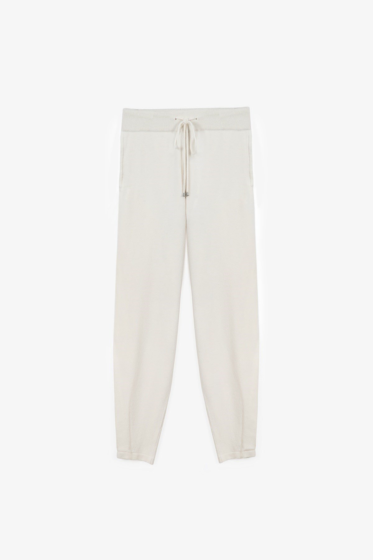 Ferraro Ekru Cepli Kaşmirli Kadın Triko Pantolon