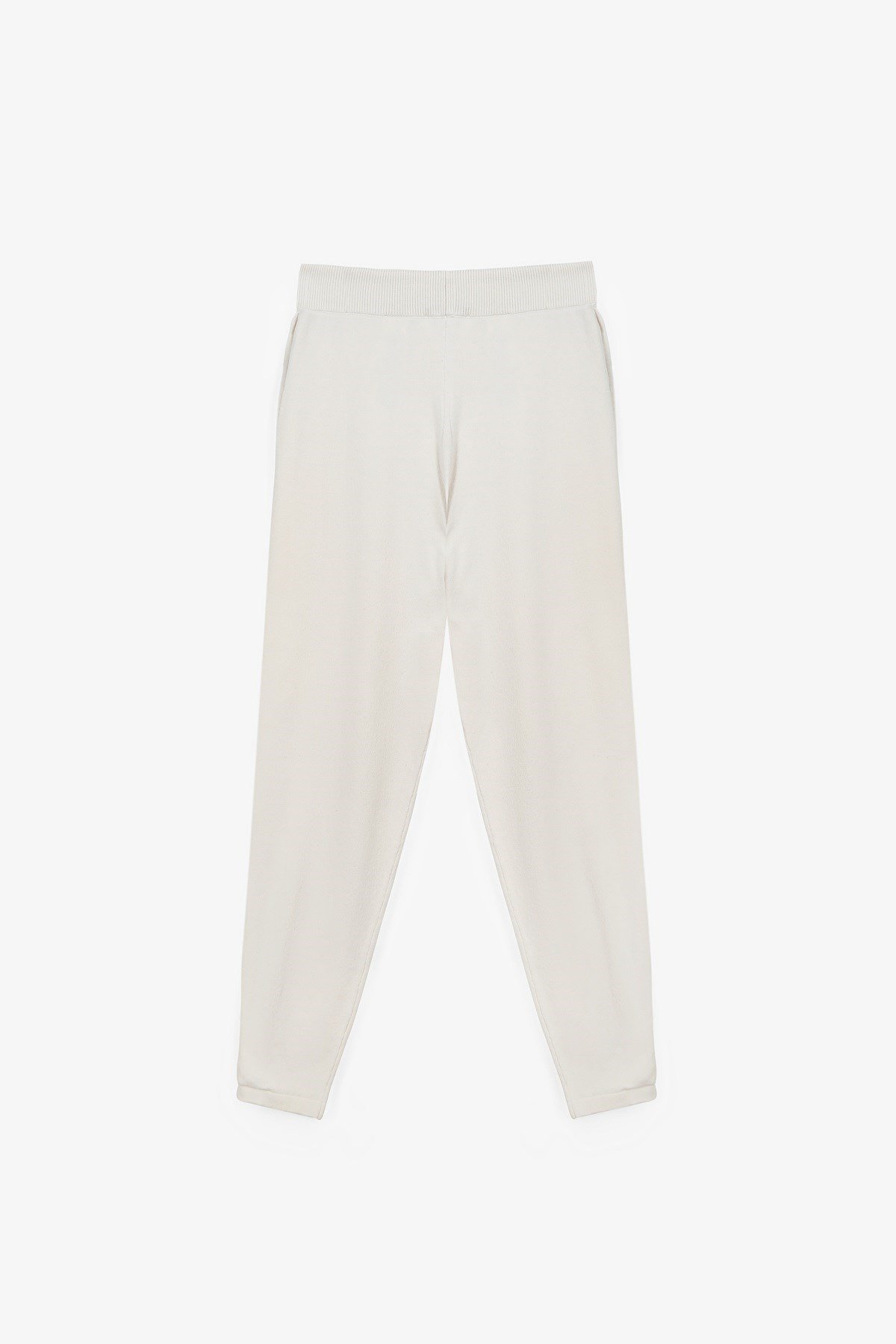 Ferraro Ekru Cepli Kaşmirli Kadın Triko Pantolon