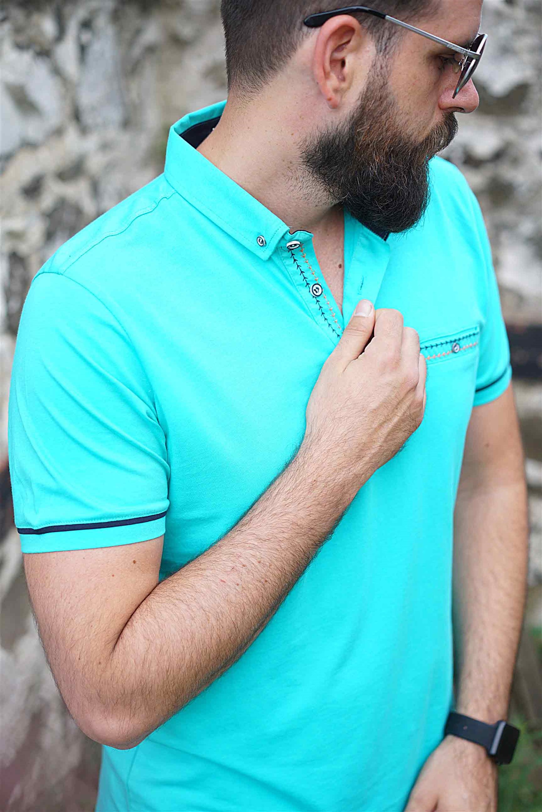 Ferraro Erkek Cep Detay T-Shirt - Açık Yeşil