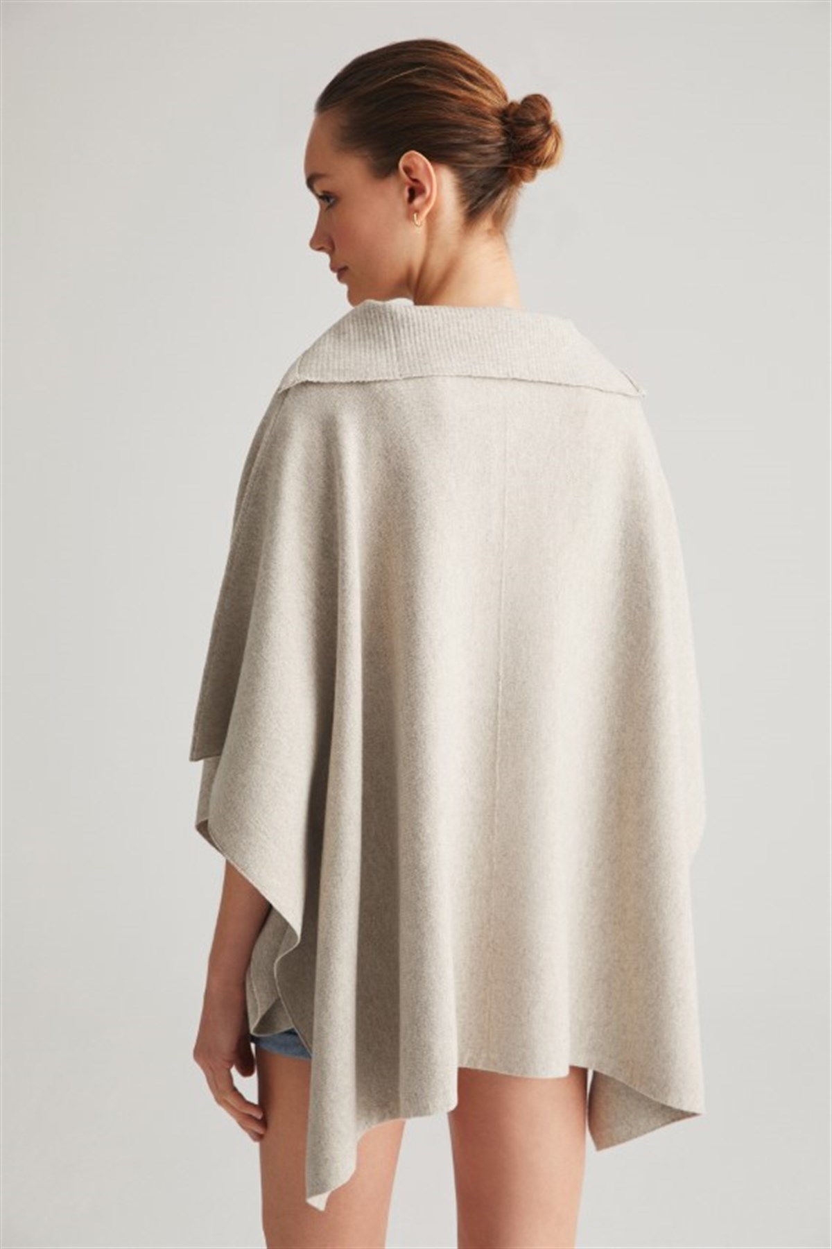 Ferraro Fermuarlı Kaşmirli Kadın Triko Panço