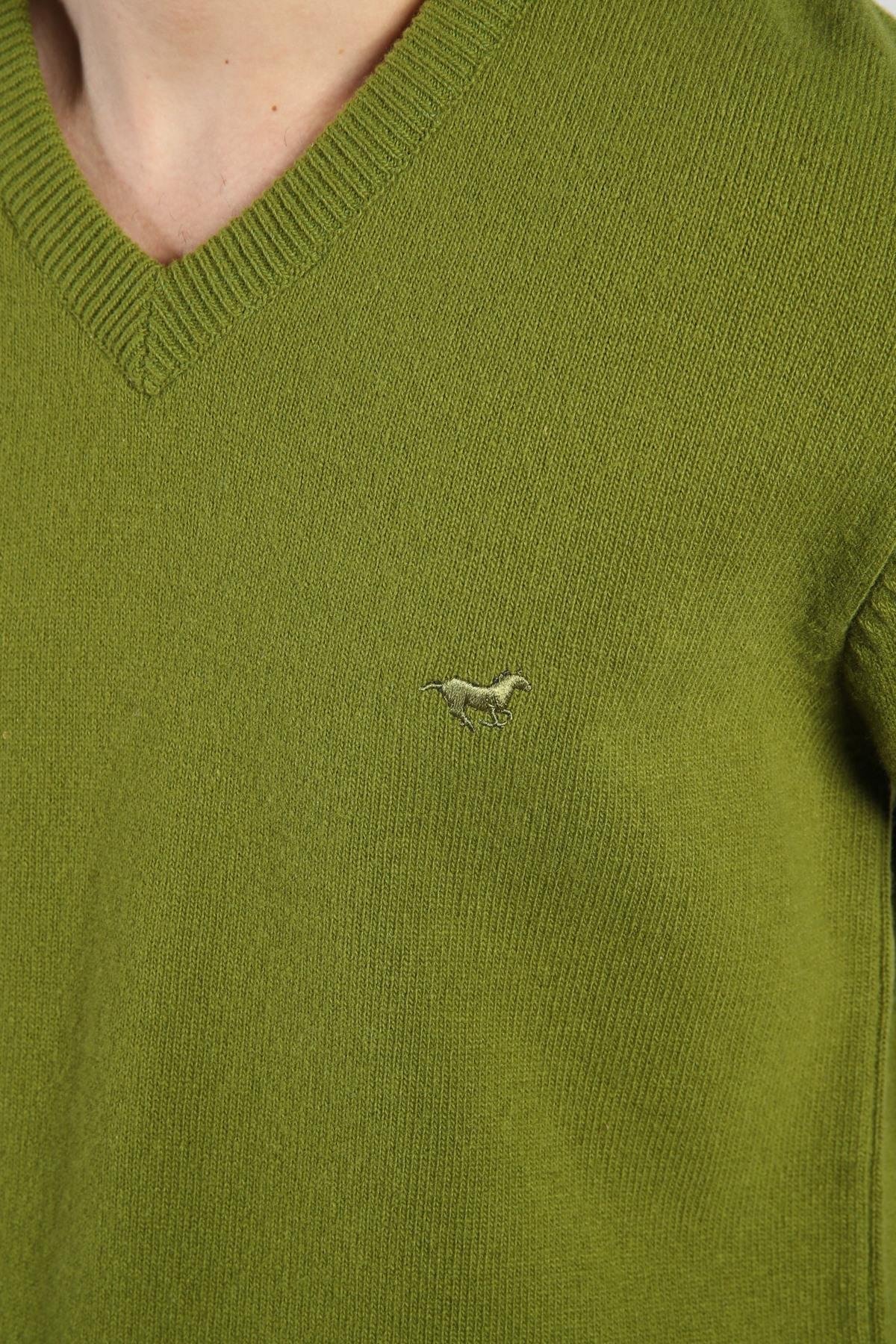 Ferraro Fiato V Yaka Erkek Uzun Kollu %100 Kuzu Yünü Triko Kazak