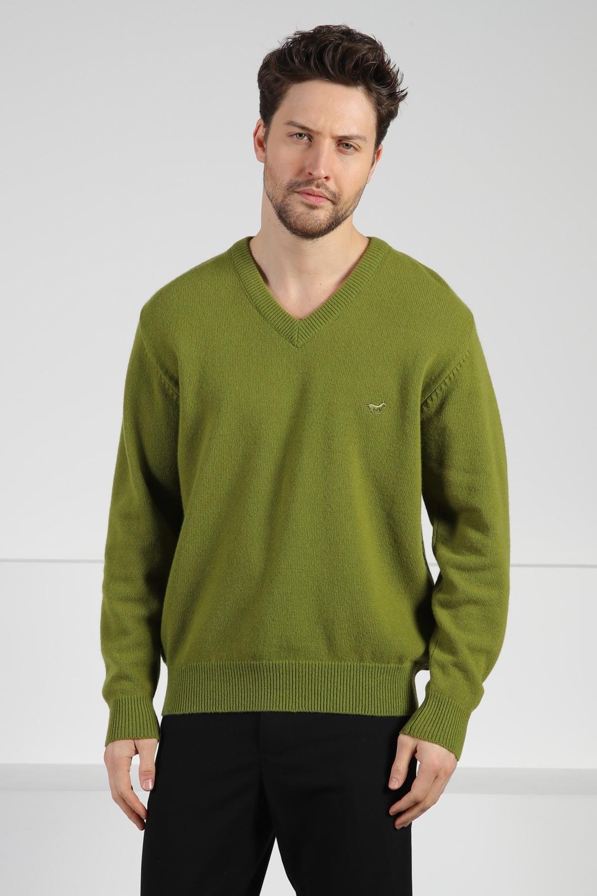 Ferraro Fiato V Yaka Erkek Uzun Kollu %100 Kuzu Yünü Triko Kazak