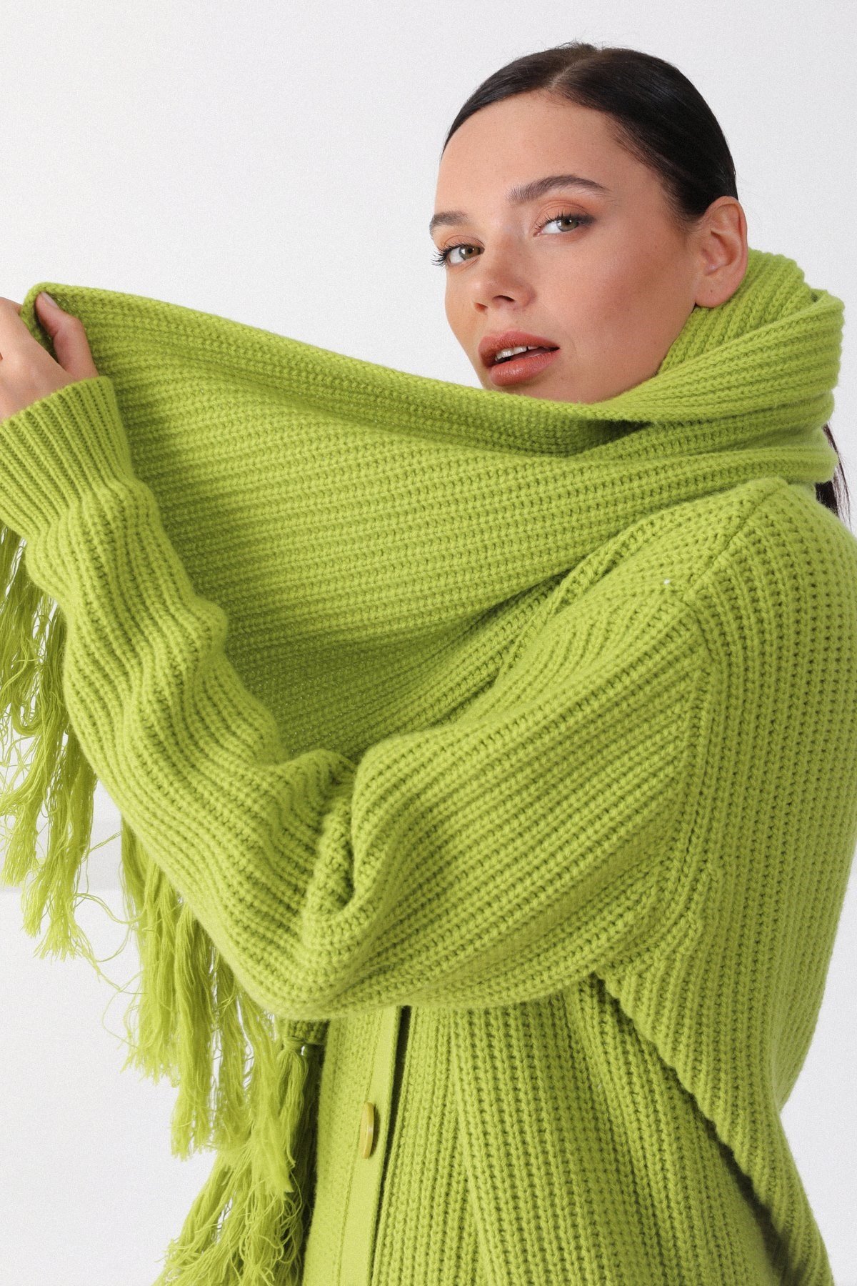 Ferraro Fido Kuzu Yünü Kadın Atkı Bere Takımı