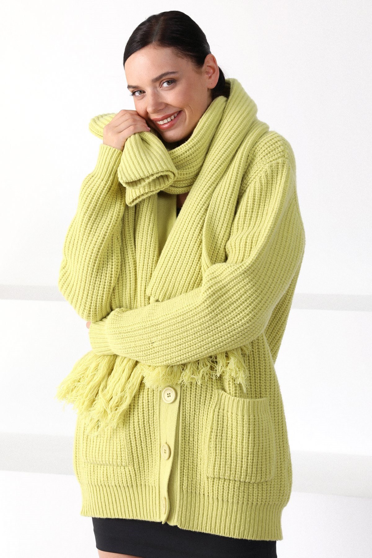 Ferraro Filo Kuzu Yünü Kadın Atkı Bere Takımı