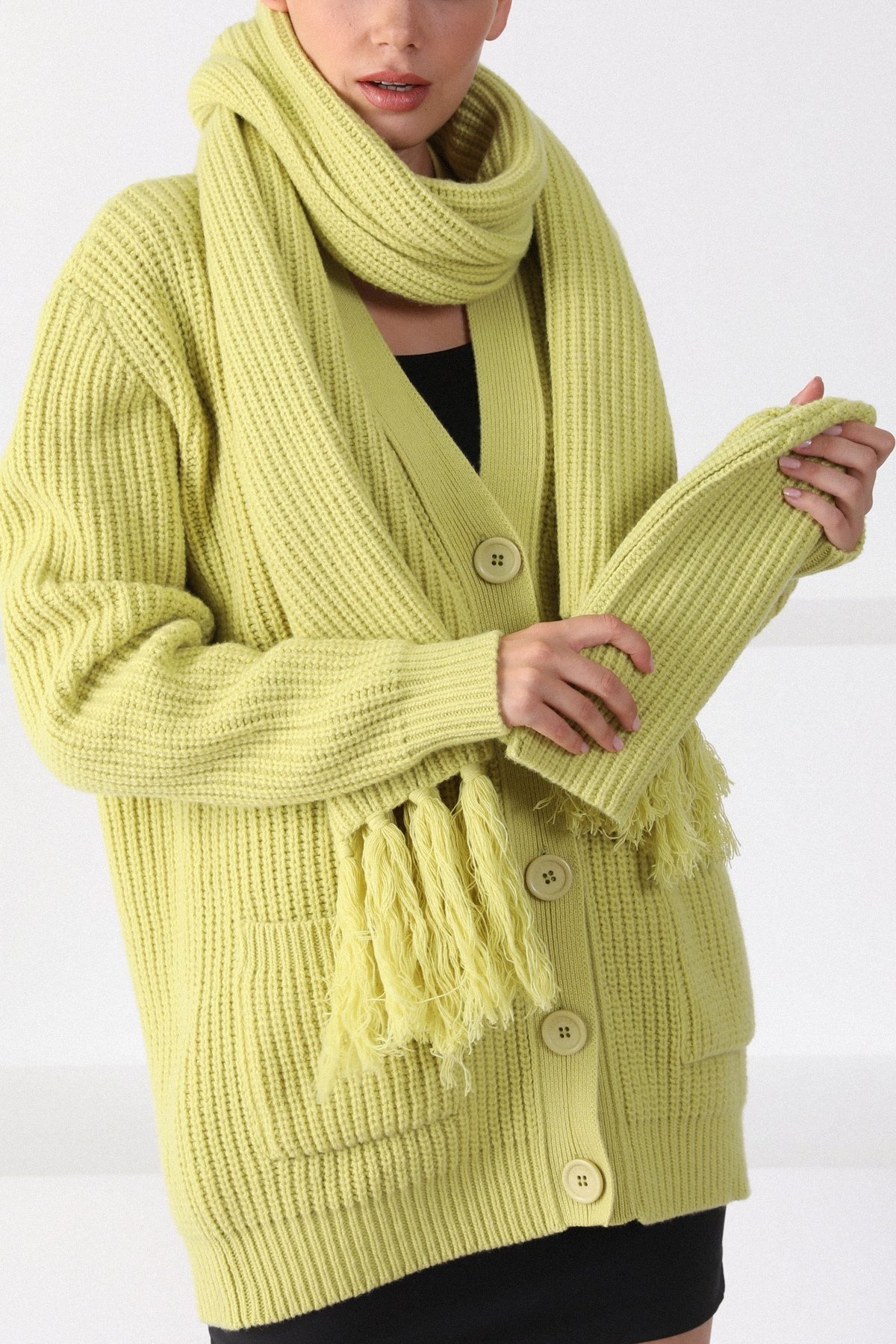 Ferraro Filo Kuzu Yünü Kadın Atkı Bere Takımı