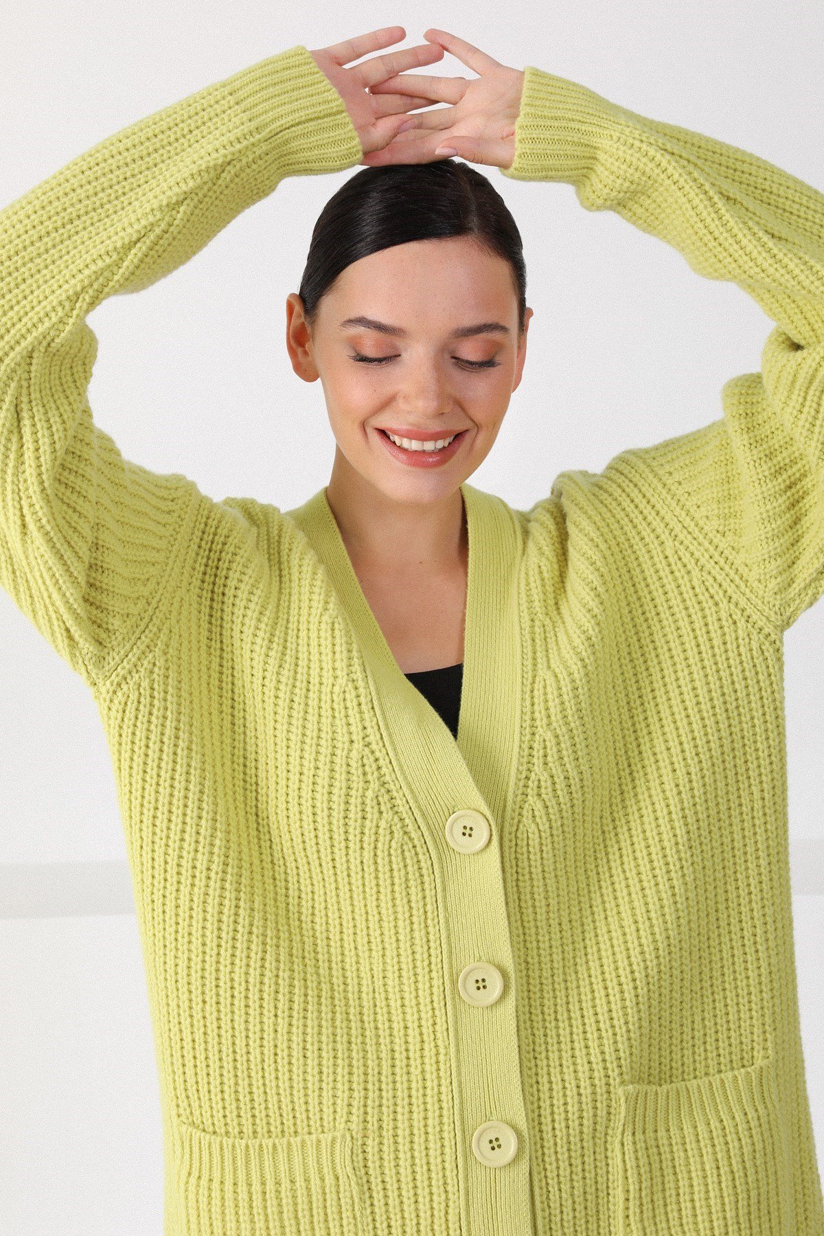 Ferraro Filo Kuzu Yünü Oversize Kadın Triko Hırka