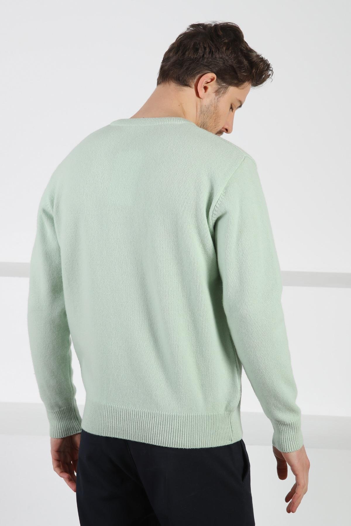 Ferraro Gin V Yaka Erkek Uzun Kollu %100 Kuzu Yünü Triko Kazak