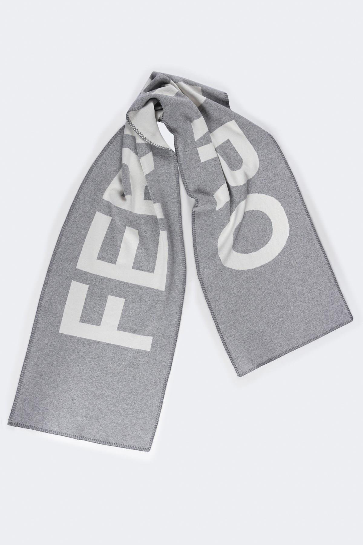 Ferraro Gri/Ekru Kadın Triko Atkı