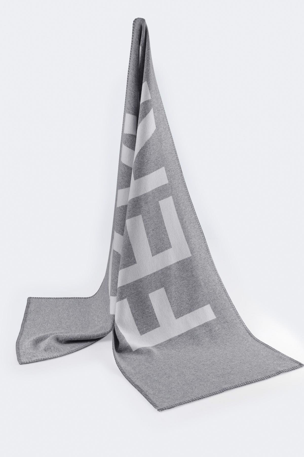 Ferraro Gri/Ekru Kadın Triko Atkı