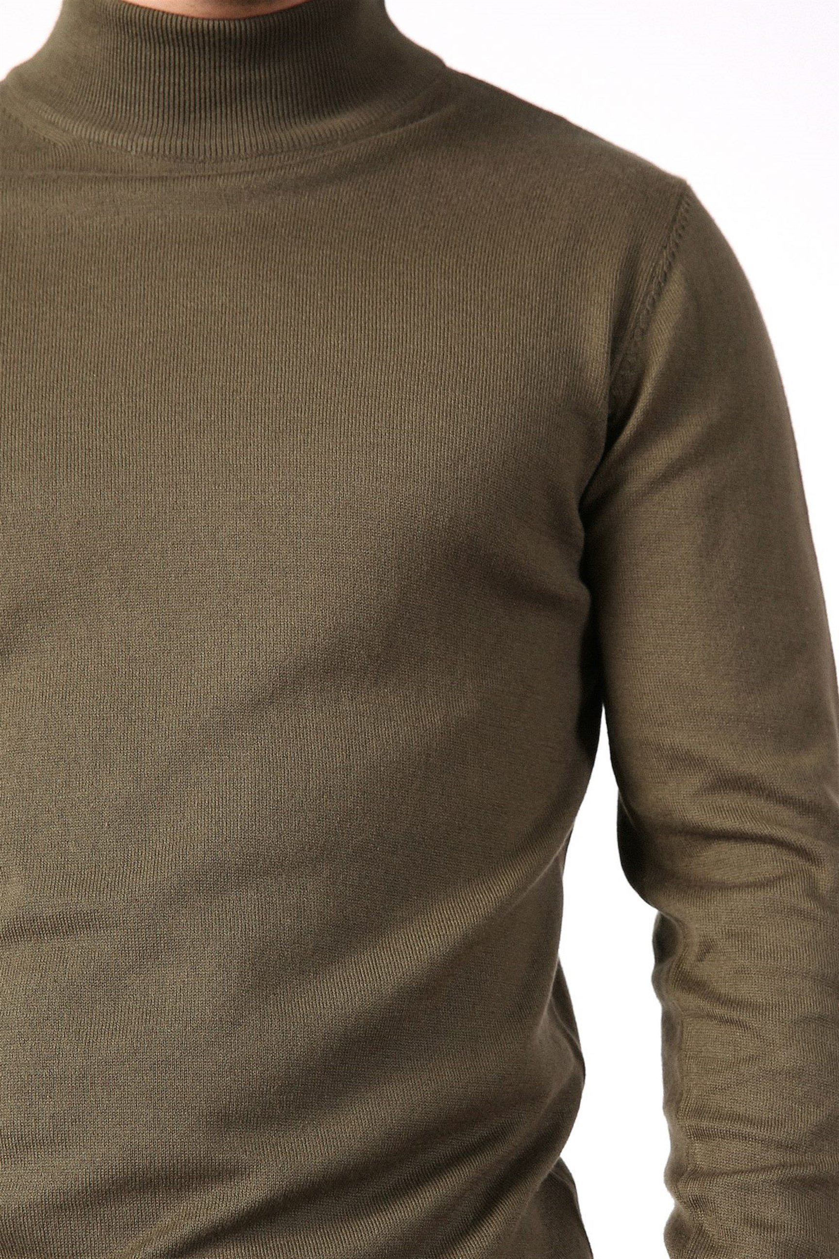 Ferraro Haki Yarım Balıkçı Yaka Erkek Pamuk Kazak