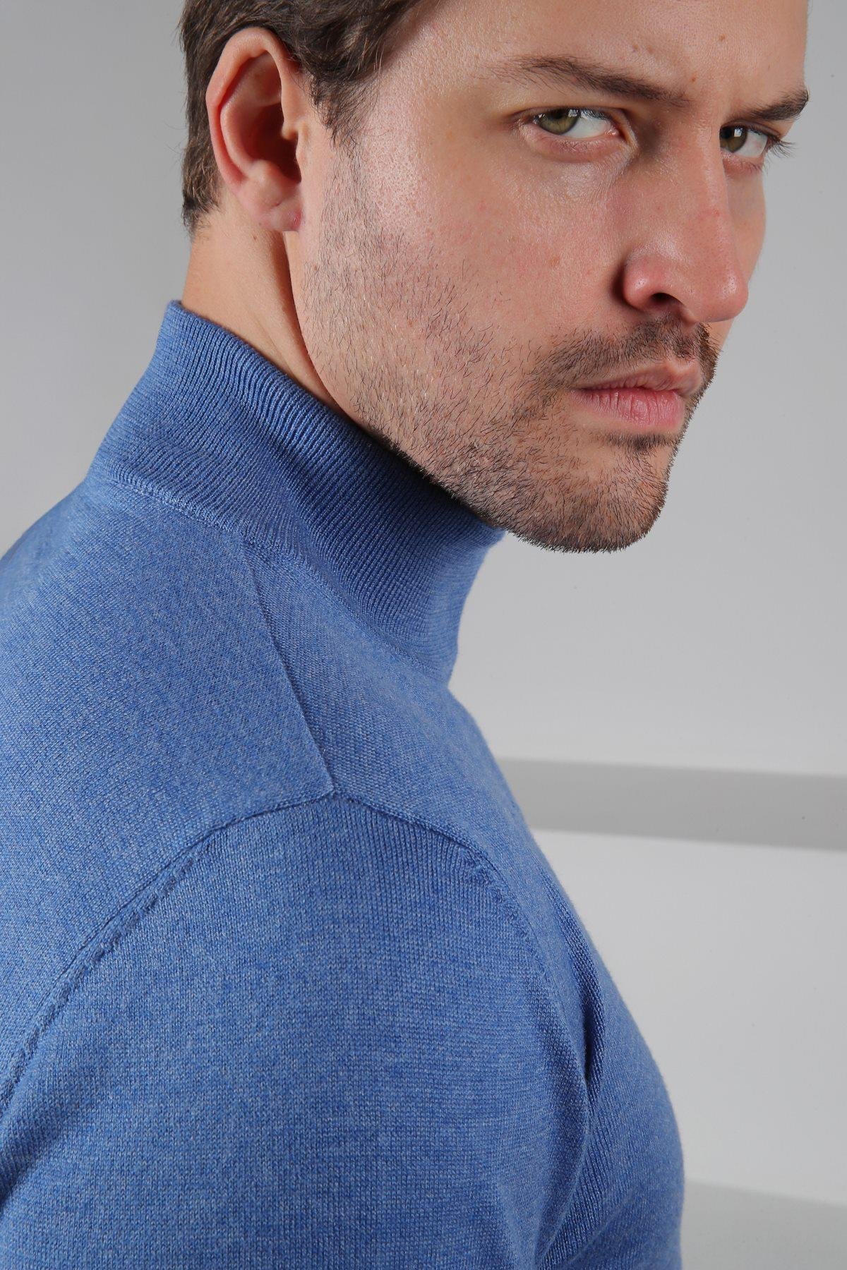 Ferraro Havacı Yarım Balıkçı Yaka Erkek Pamuk Kazak