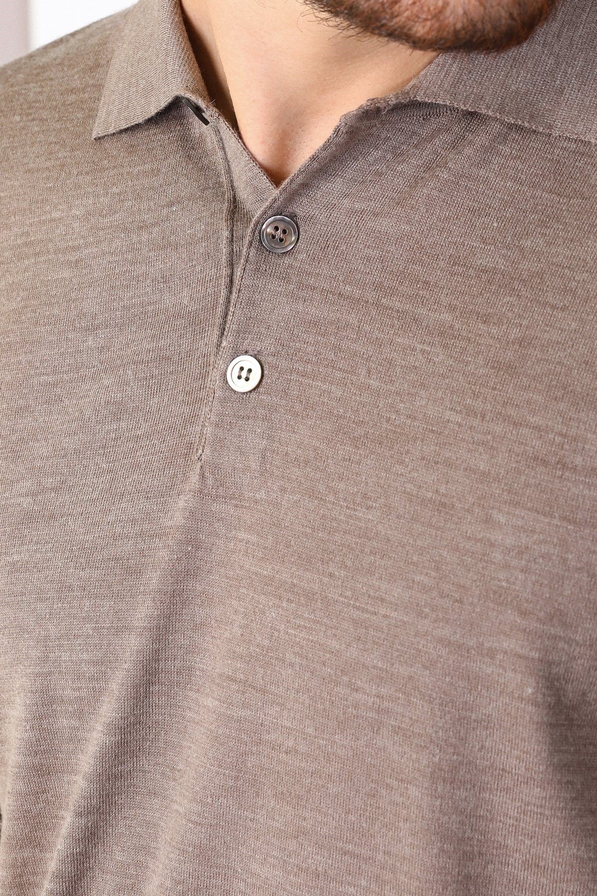 Ferraro K.Bej Polo Yaka Erkek Triko Kazak