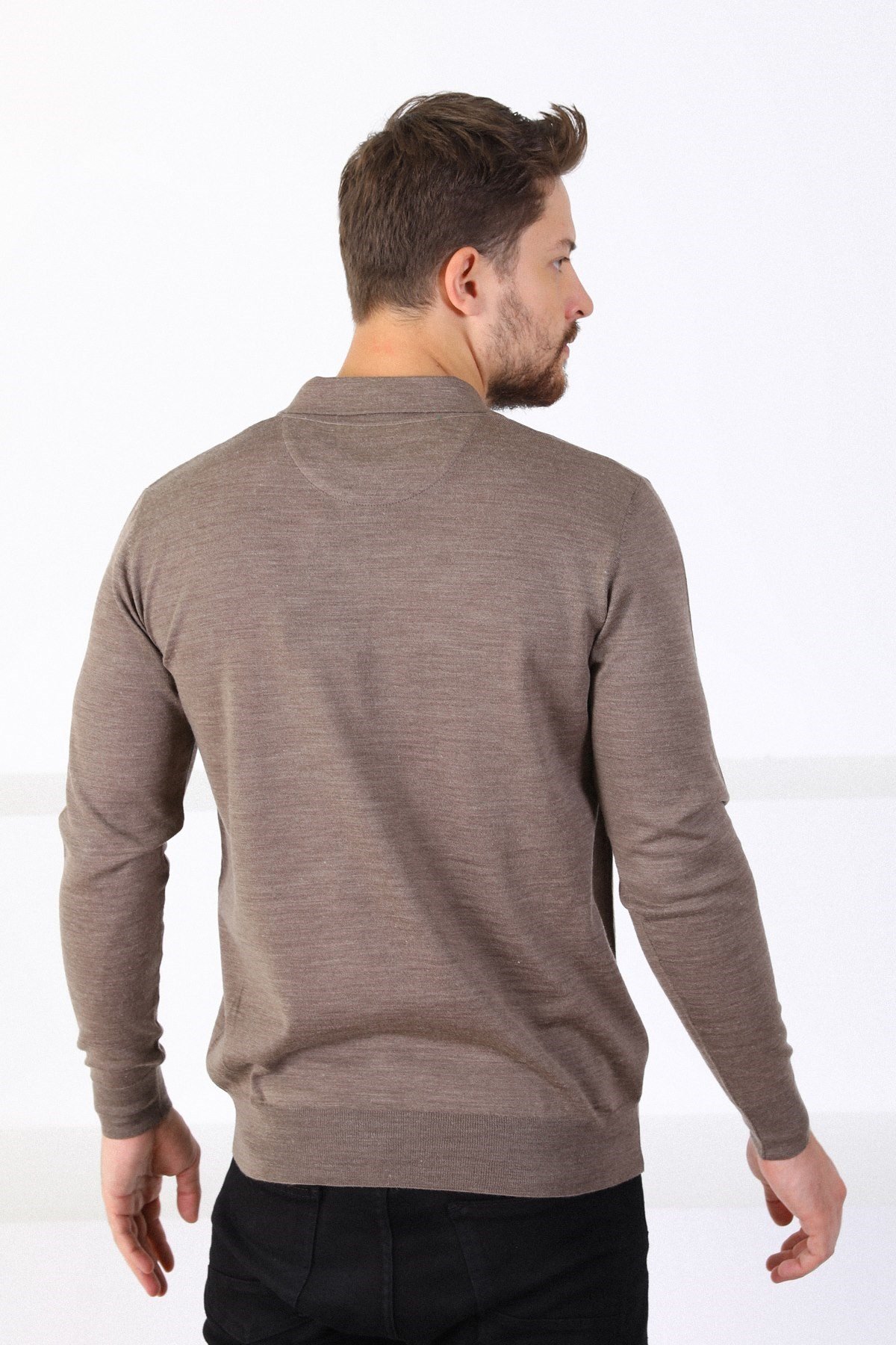 Ferraro K.Bej Polo Yaka Erkek Triko Kazak