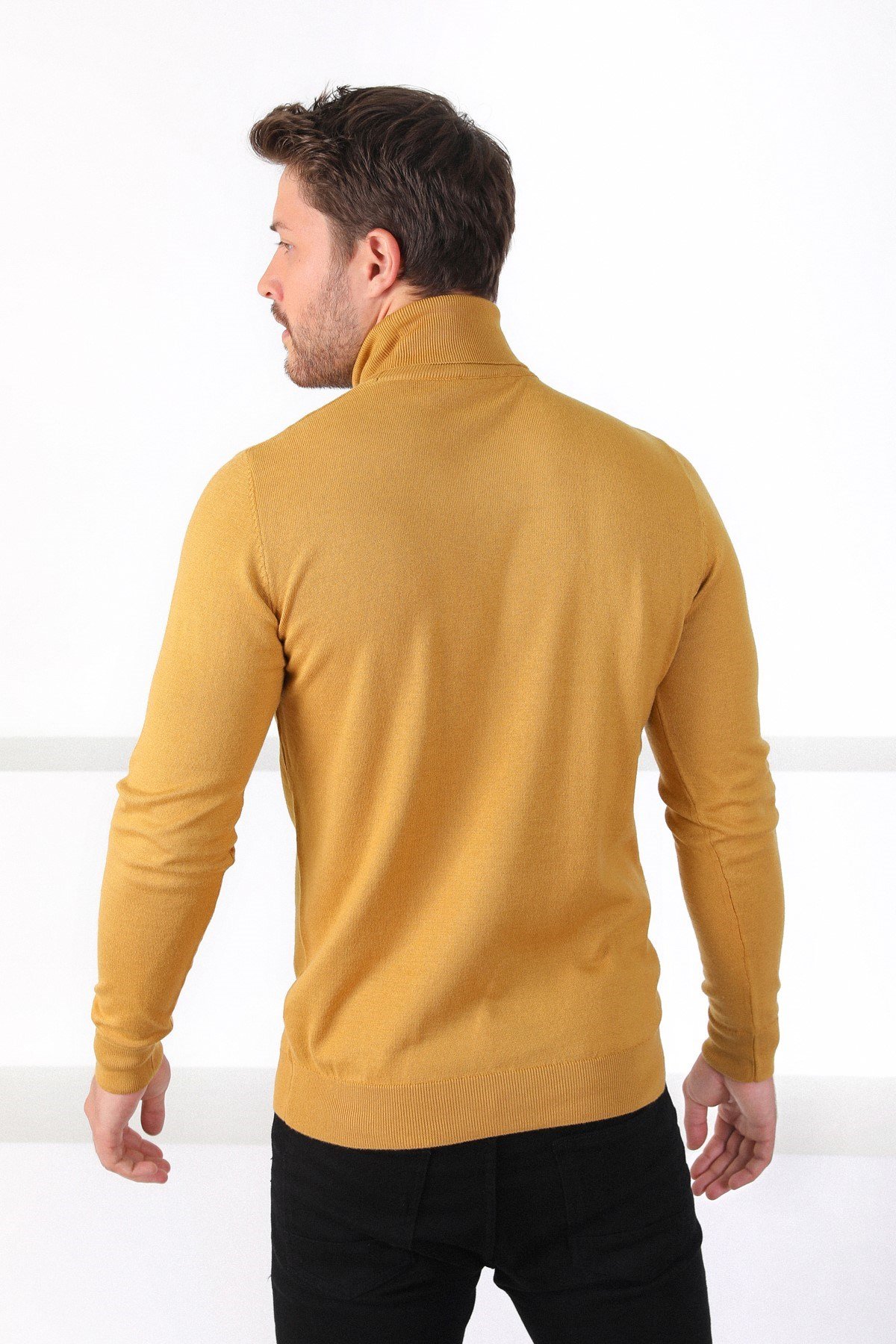 Ferraro K.Sarı Balıkçı Yaka Pamuk Kazak