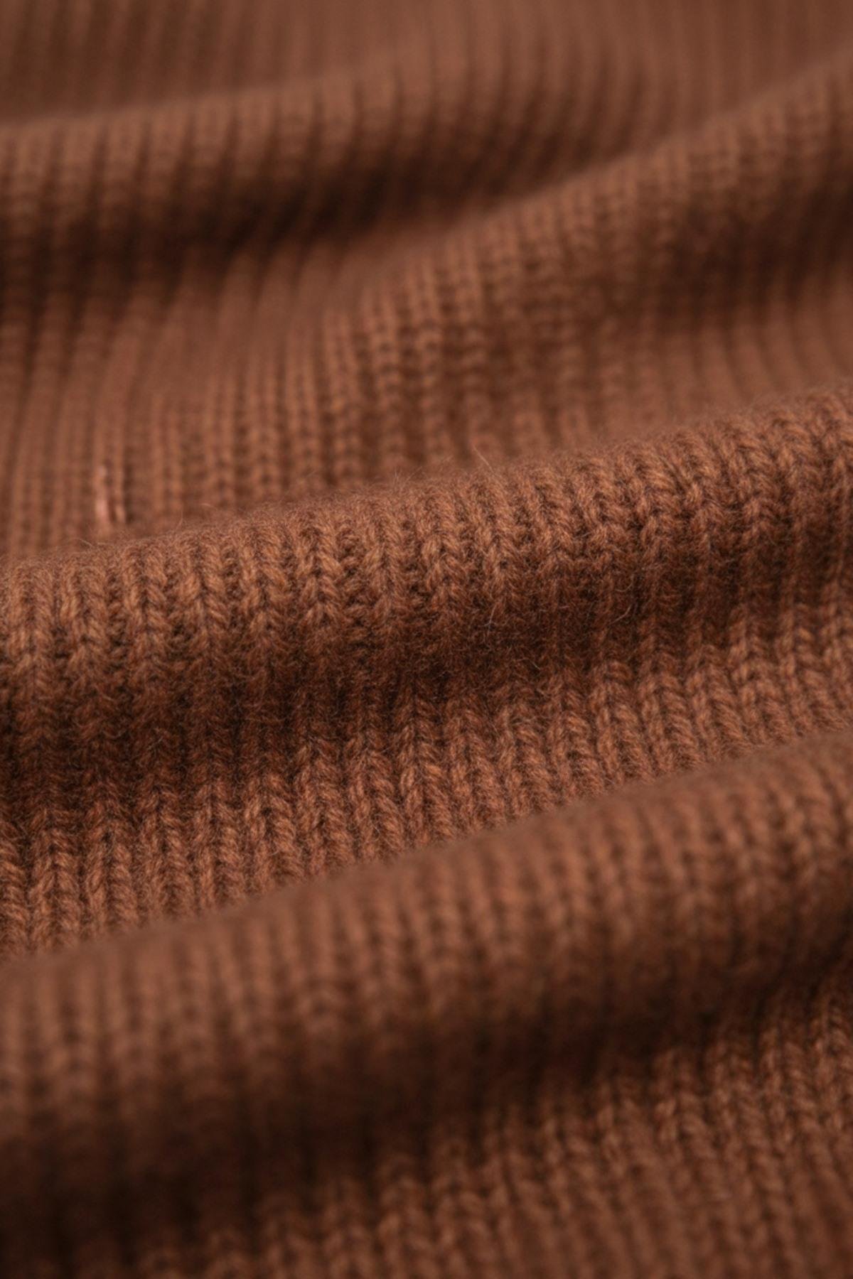 Ferraro Kahve %100 Kuzu Yünü Yumuşak Dokulu Kadın Triko Atkı