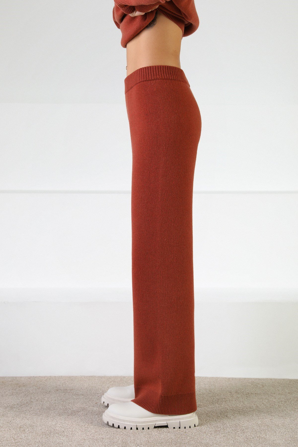 Ferraro Kiremit Kaşmirli Kadın Triko Pantolon