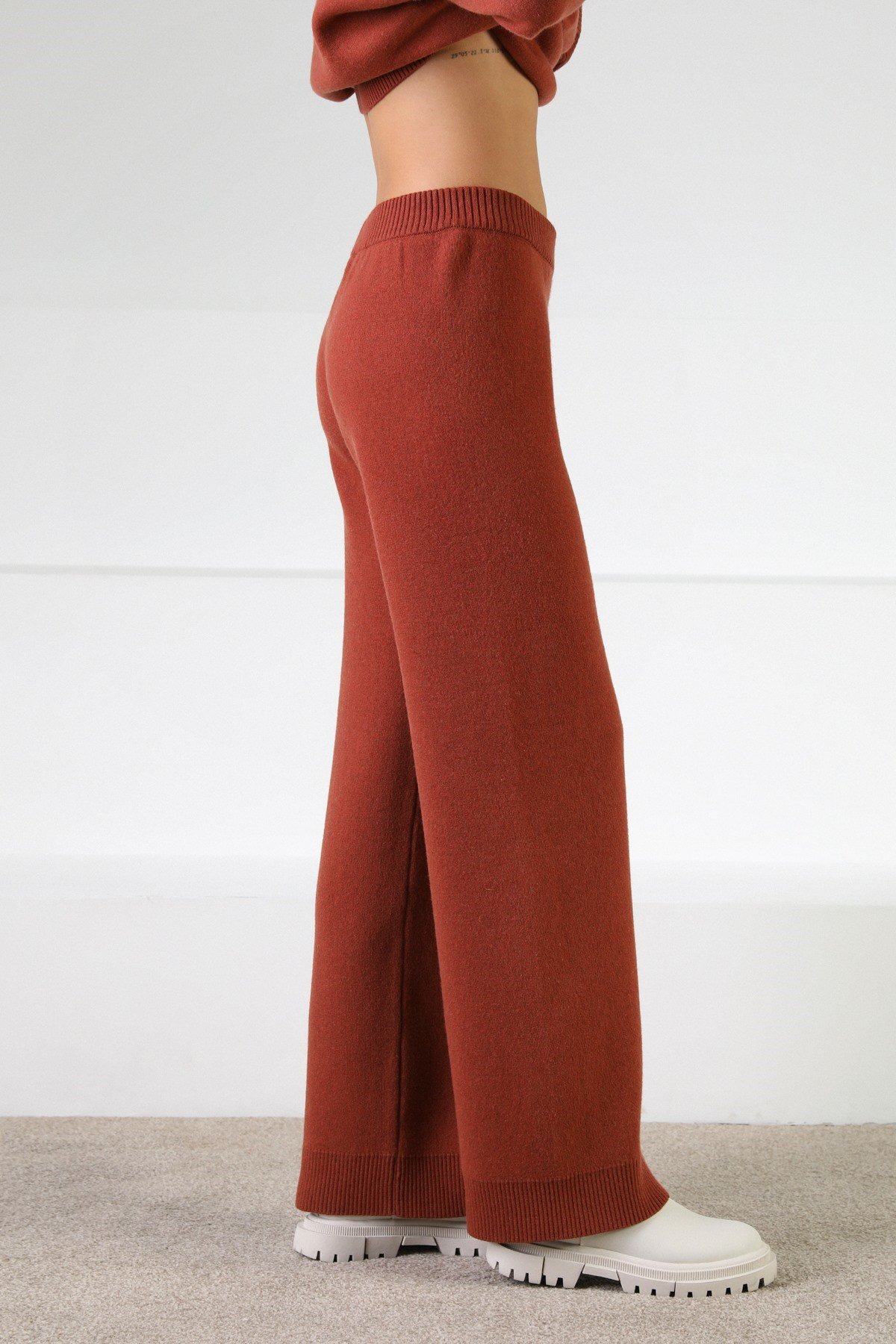 Ferraro Kiremit Kaşmirli Kadın Triko Pantolon