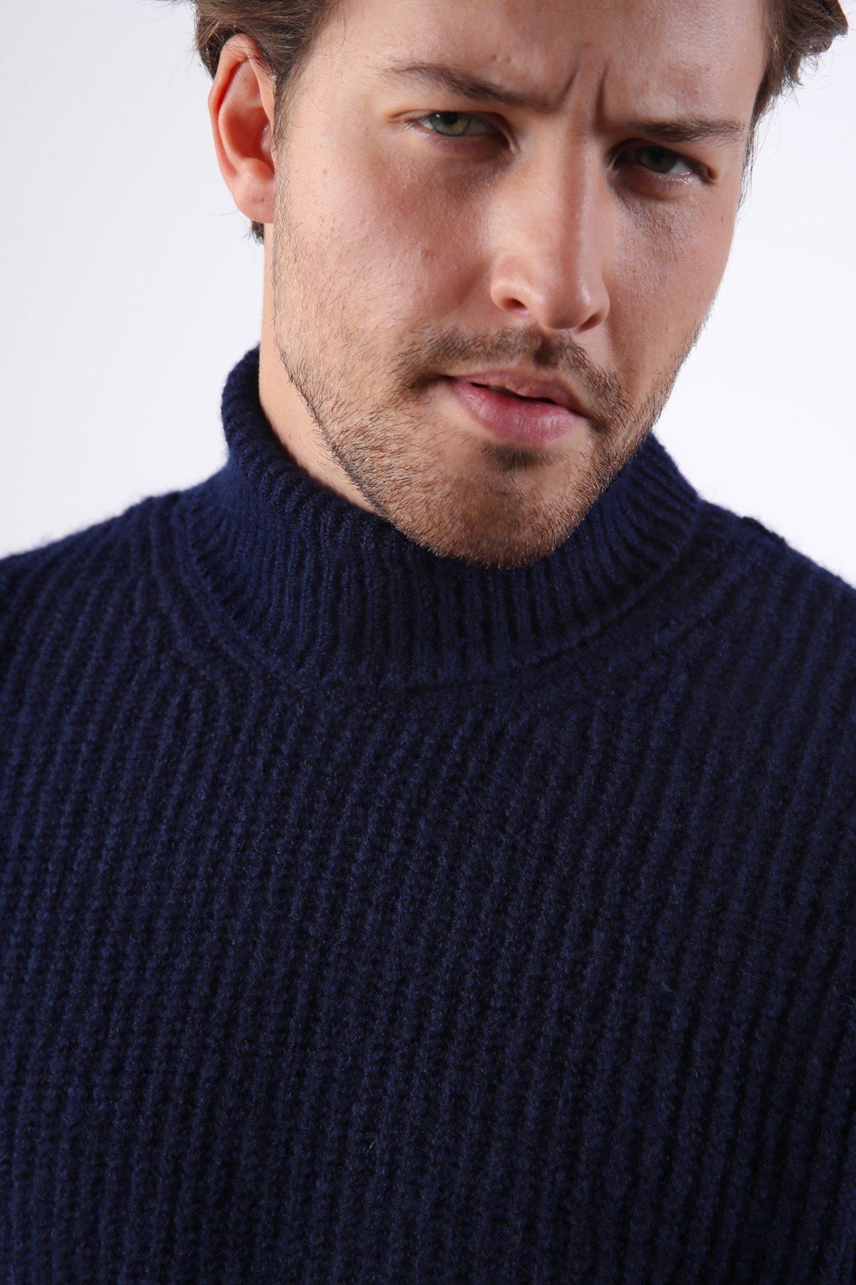 Ferraro Koyu Laci Balıkçı Yaka Alpaka Yün Kazak