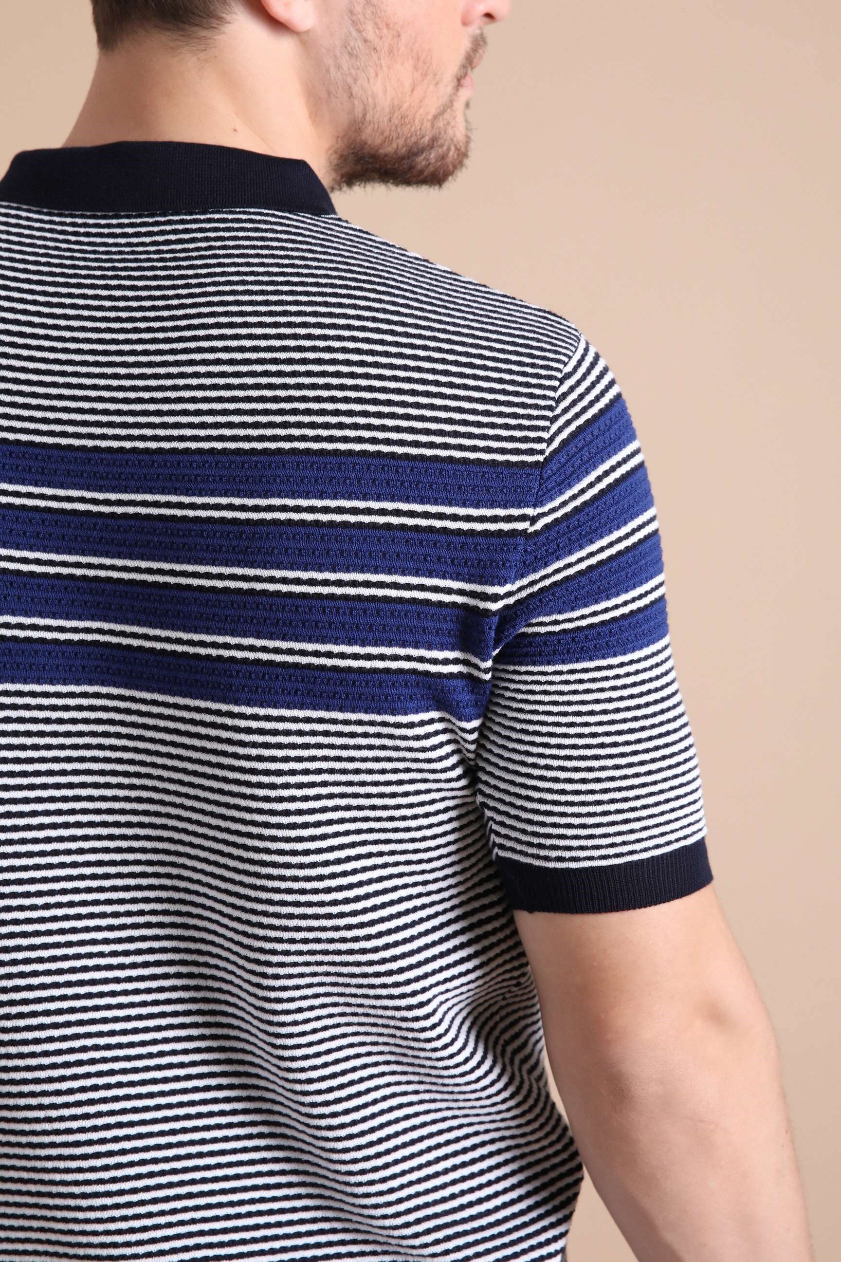 Ferraro Laci/Marin Polo Yaka Fermuarlı Erkek Pamuk Triko T-Shirt