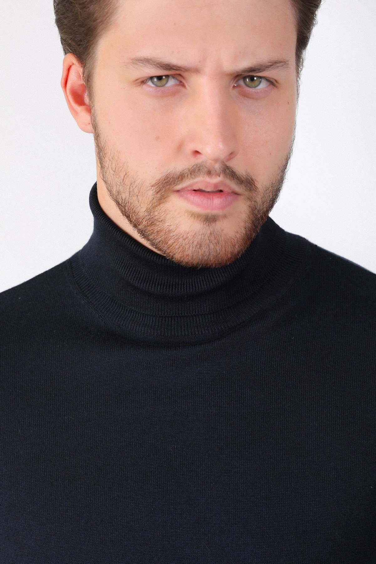 Ferraro Lacivert Balıkçı Yaka Pamuk Kazak