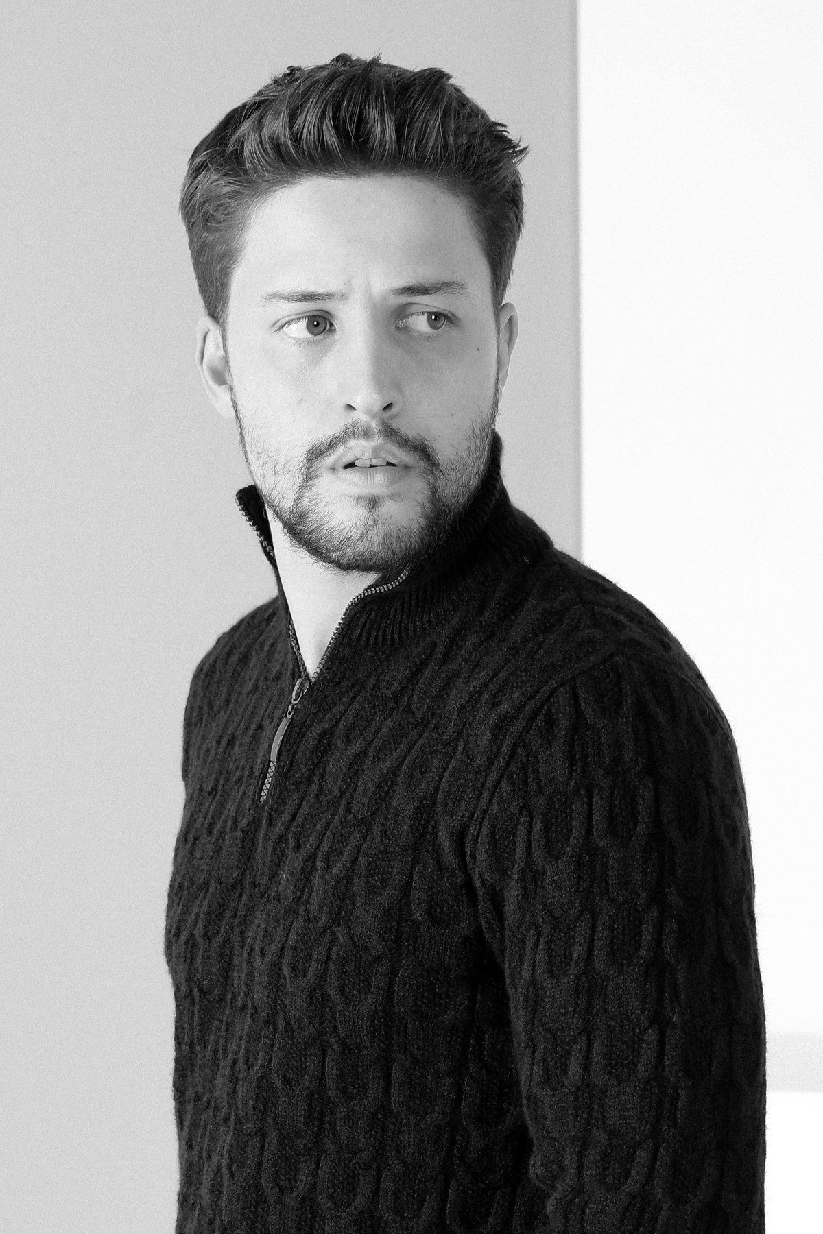 Ferraro Lacivert Dik Yaka Erkek Triko Kazak