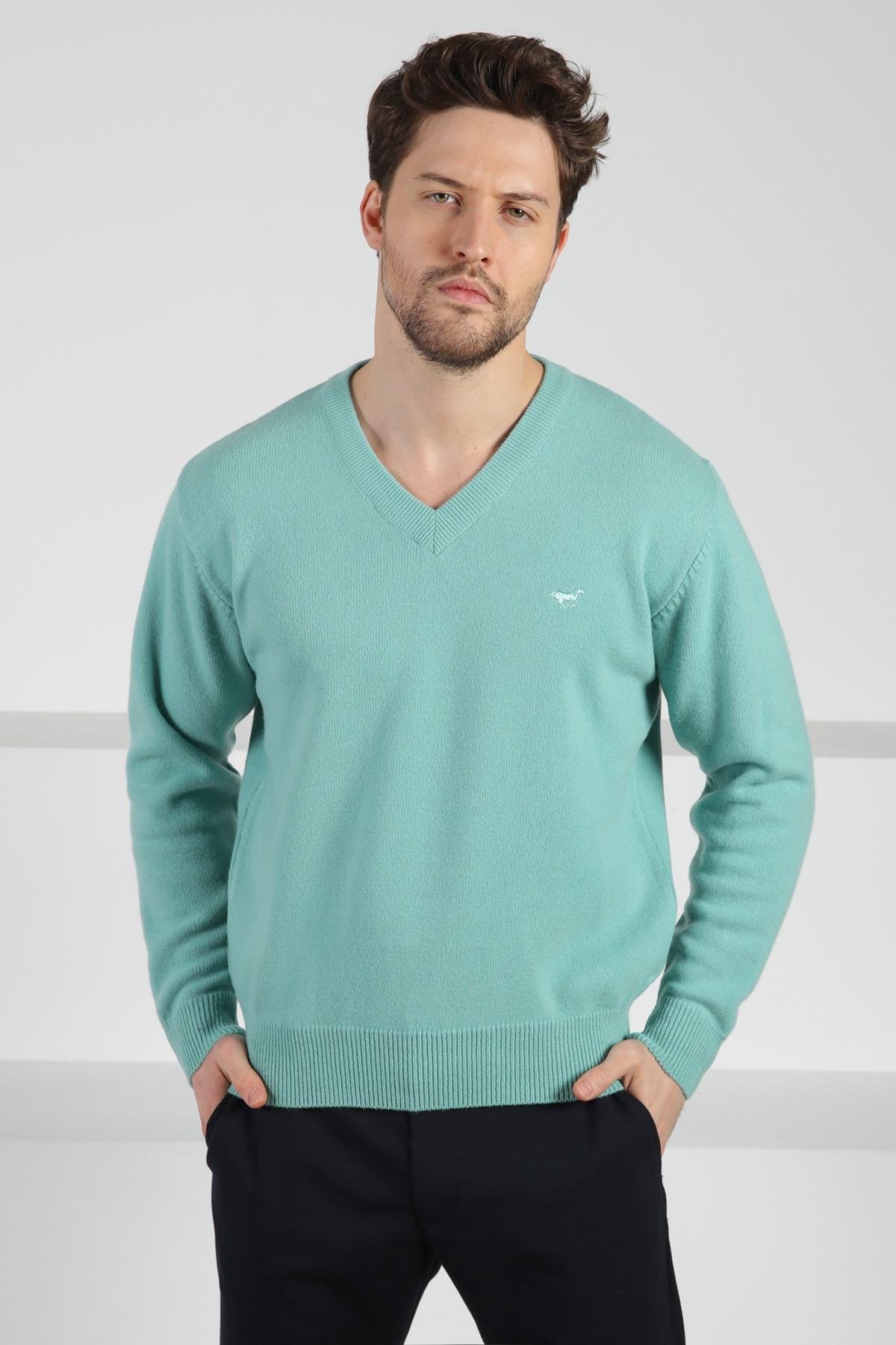 Ferraro Lift V Yaka Erkek Uzun Kollu %100 Kuzu Yünü Triko Kazak