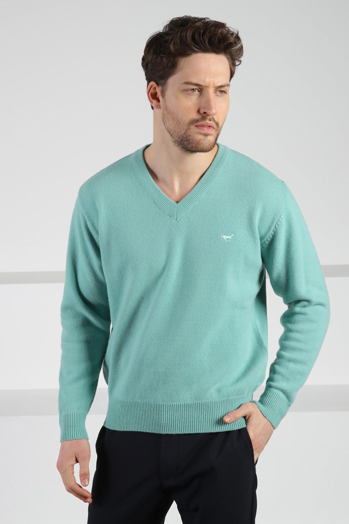 Ferraro Lift V Yaka Erkek Uzun Kollu %100 Kuzu Yünü Triko Kazak